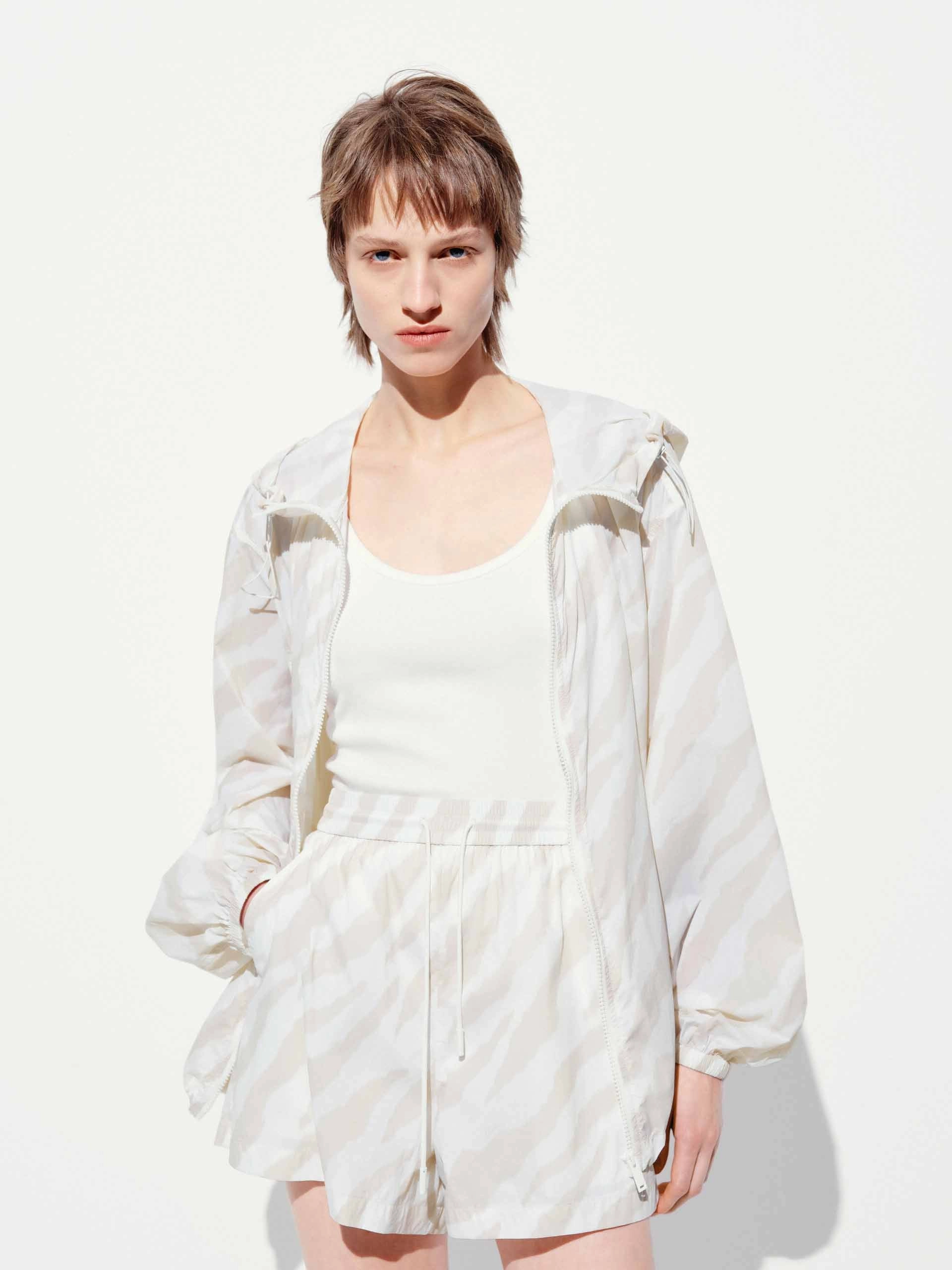 Eco Certified Textiles Zebra Pattern Hooded Coat