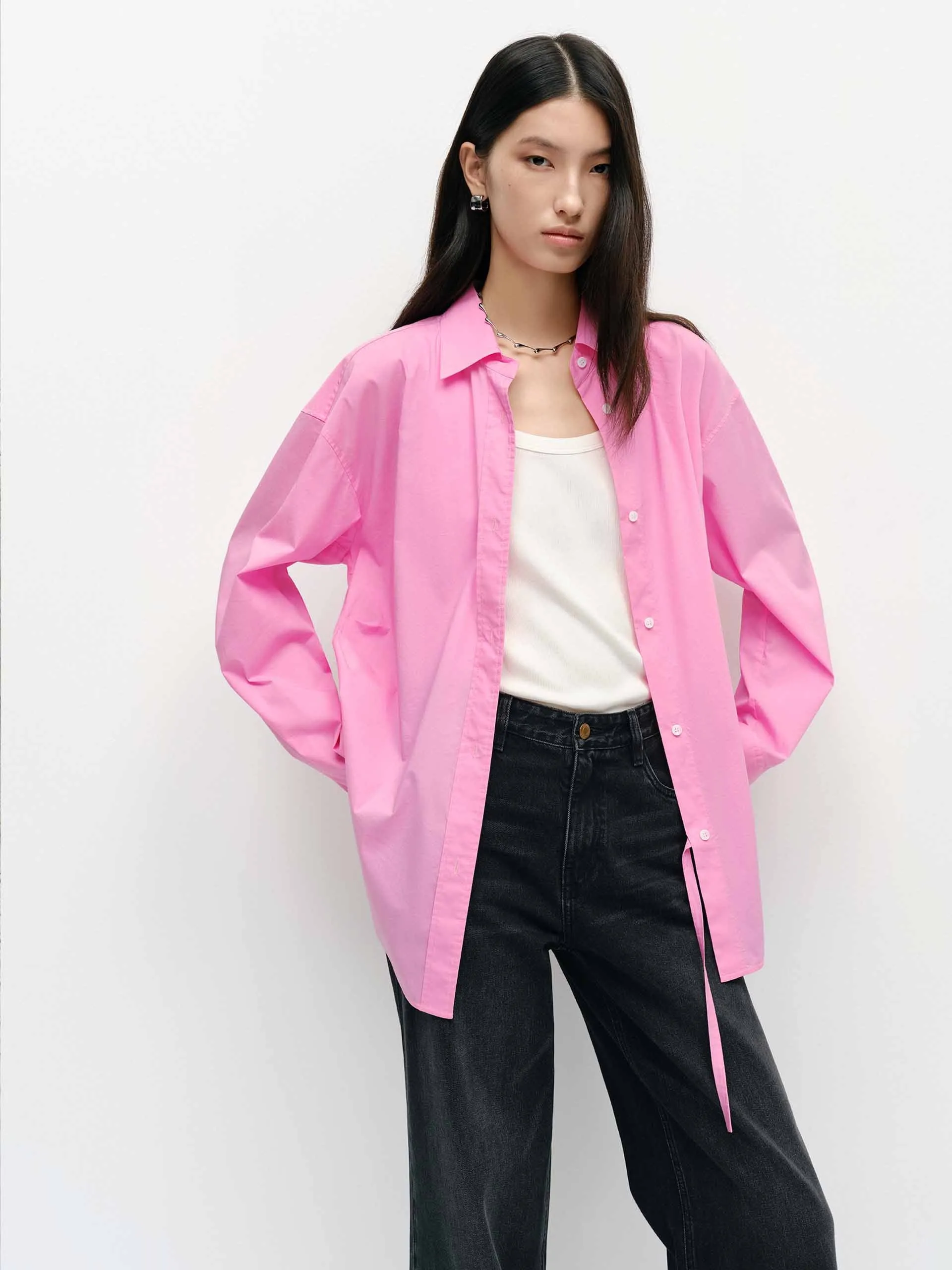 Wrinkle-Resistant Cotton Blend Deconstructed Shirt