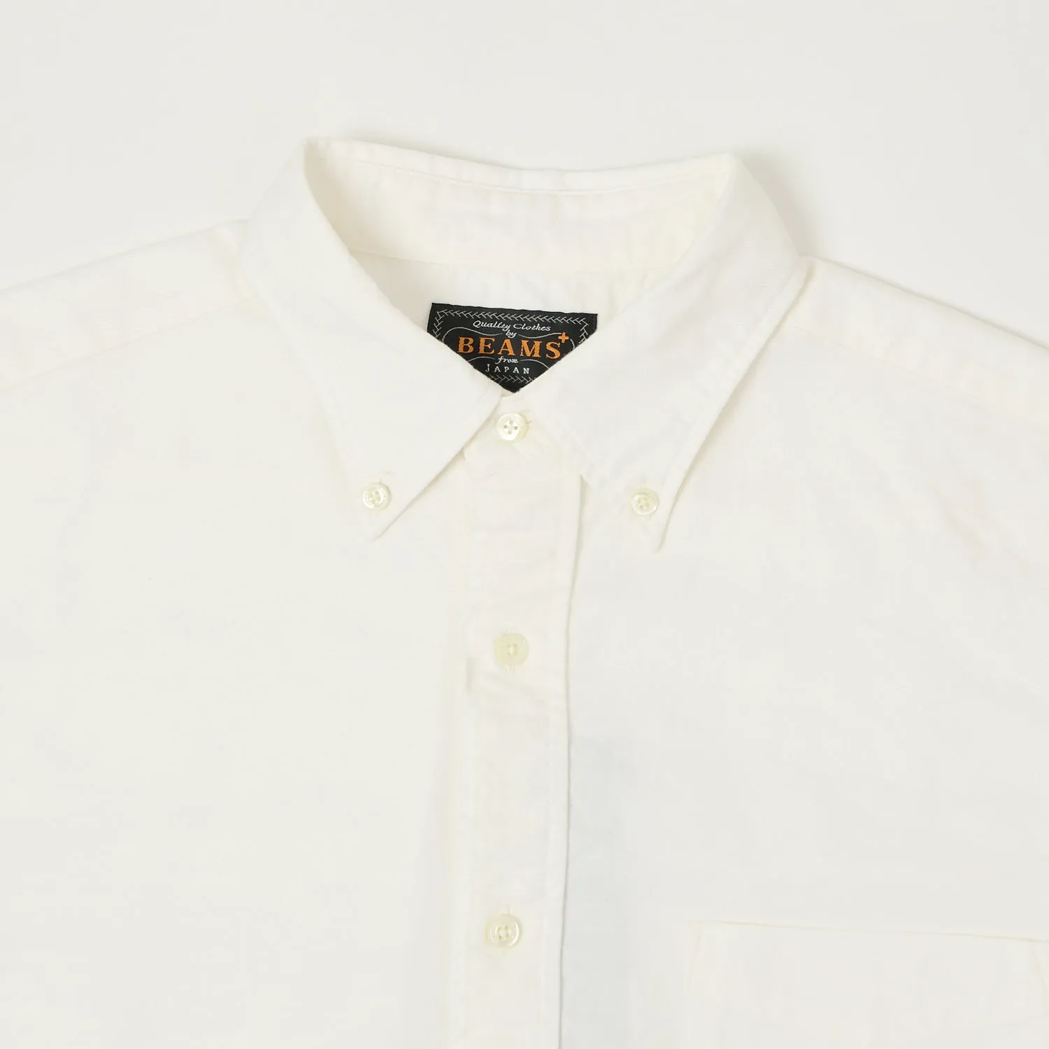 Beams Plus Button Down Oxford Shirt - White Professional Look