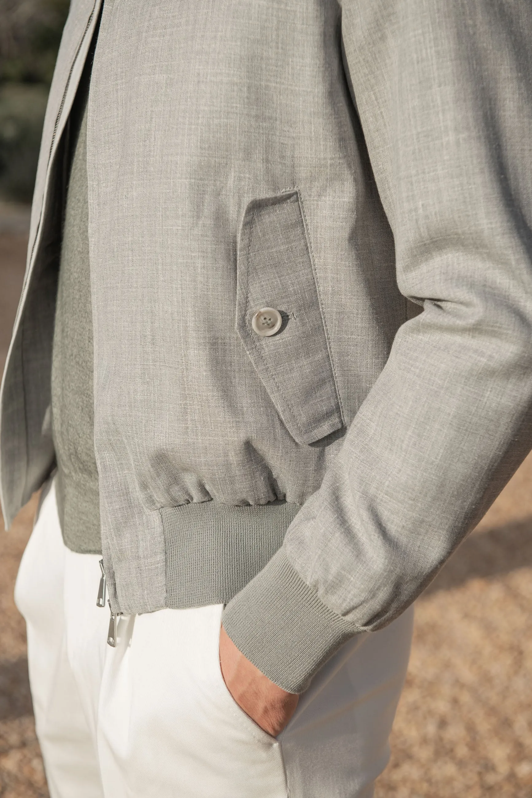 Pocket Details Moisture wicking Grey short jacket ?C Made in Italy