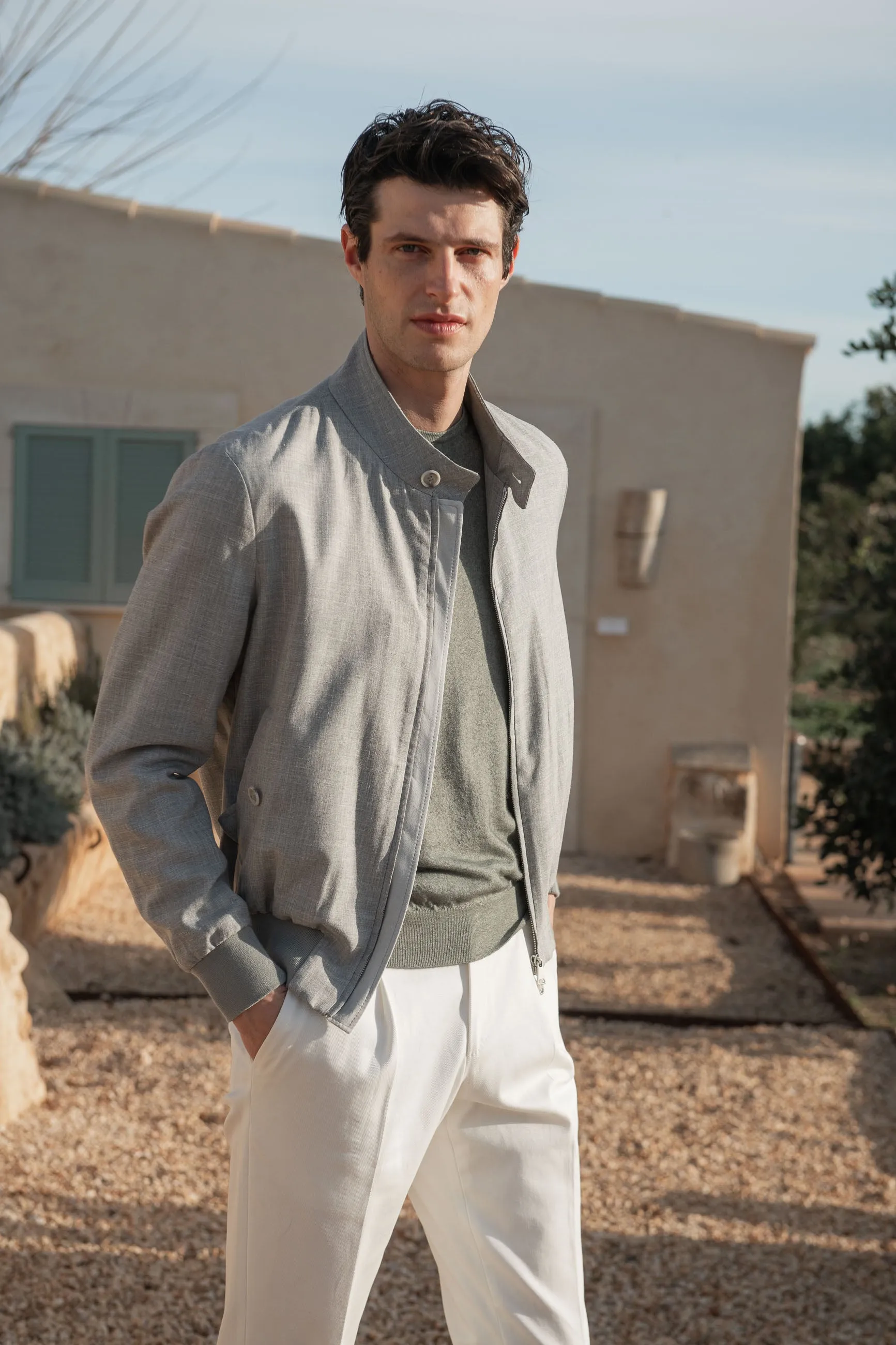 Grey short jacket ?C Made in Italy MultiPocket Configuration Day To Day