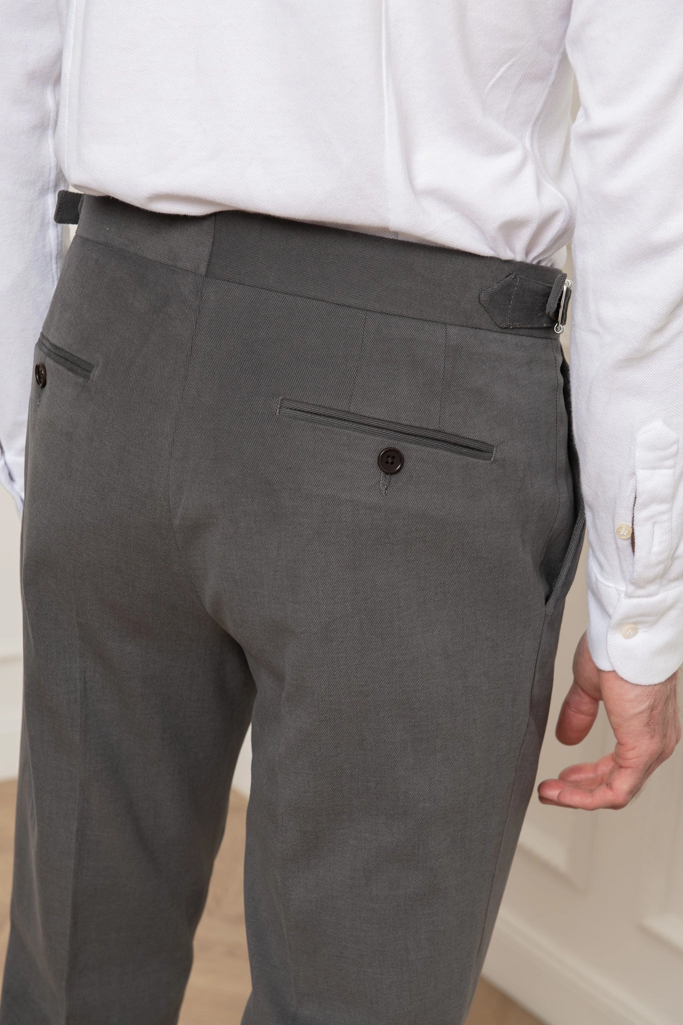 Breathable layers Grey Cotton Biella Trousers  - Made in Italy