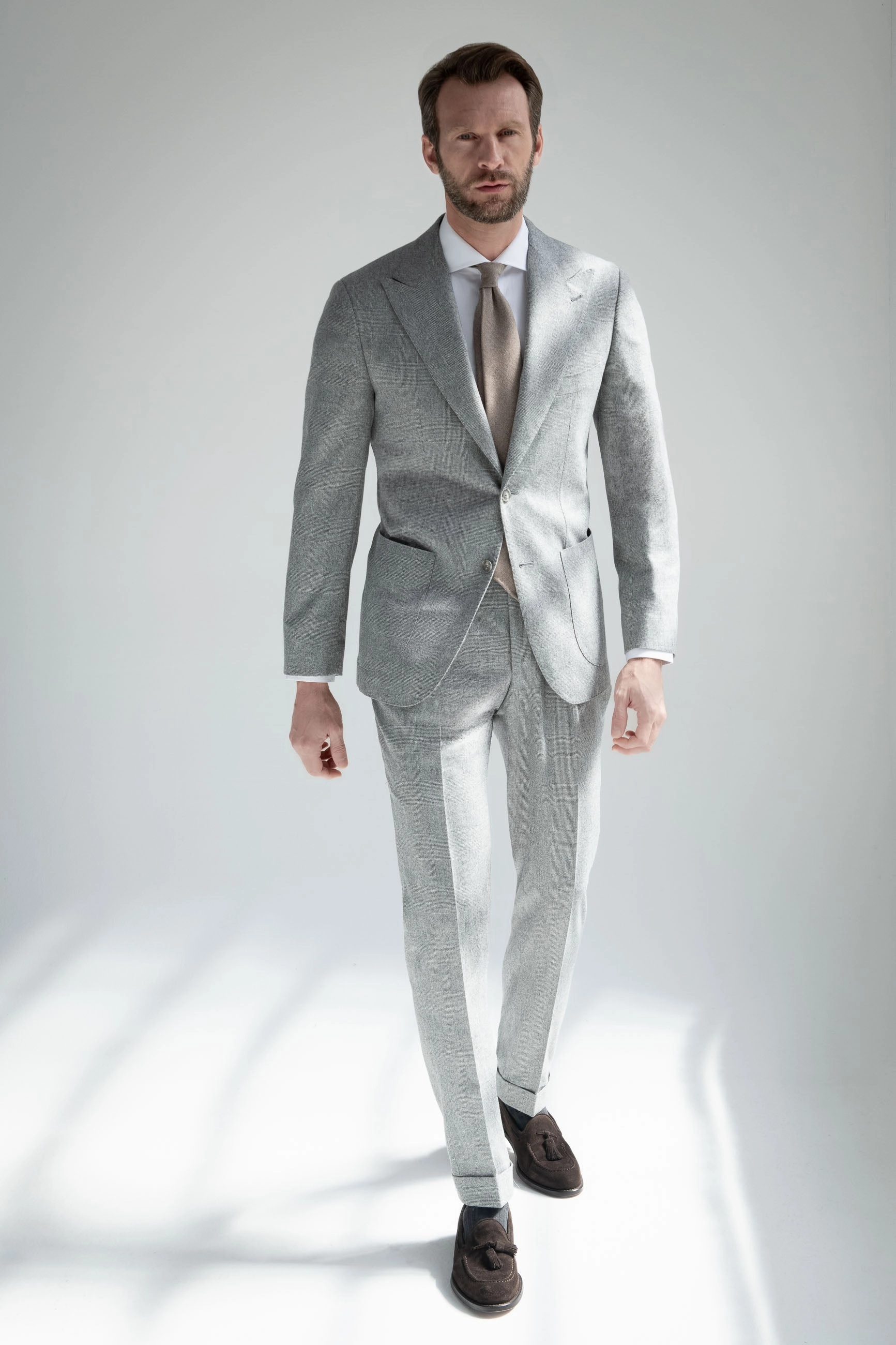 Polished Design Dapper Fit Grey Prince of Wales suit "Soragna Capsule Collection" - Made in Italy