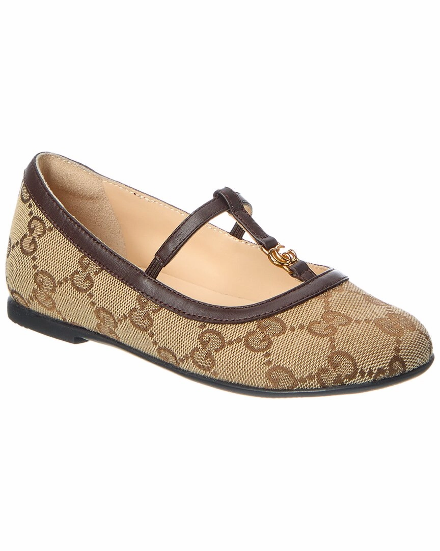 Errand Mode Gucci GG Canvas & Leather Flat