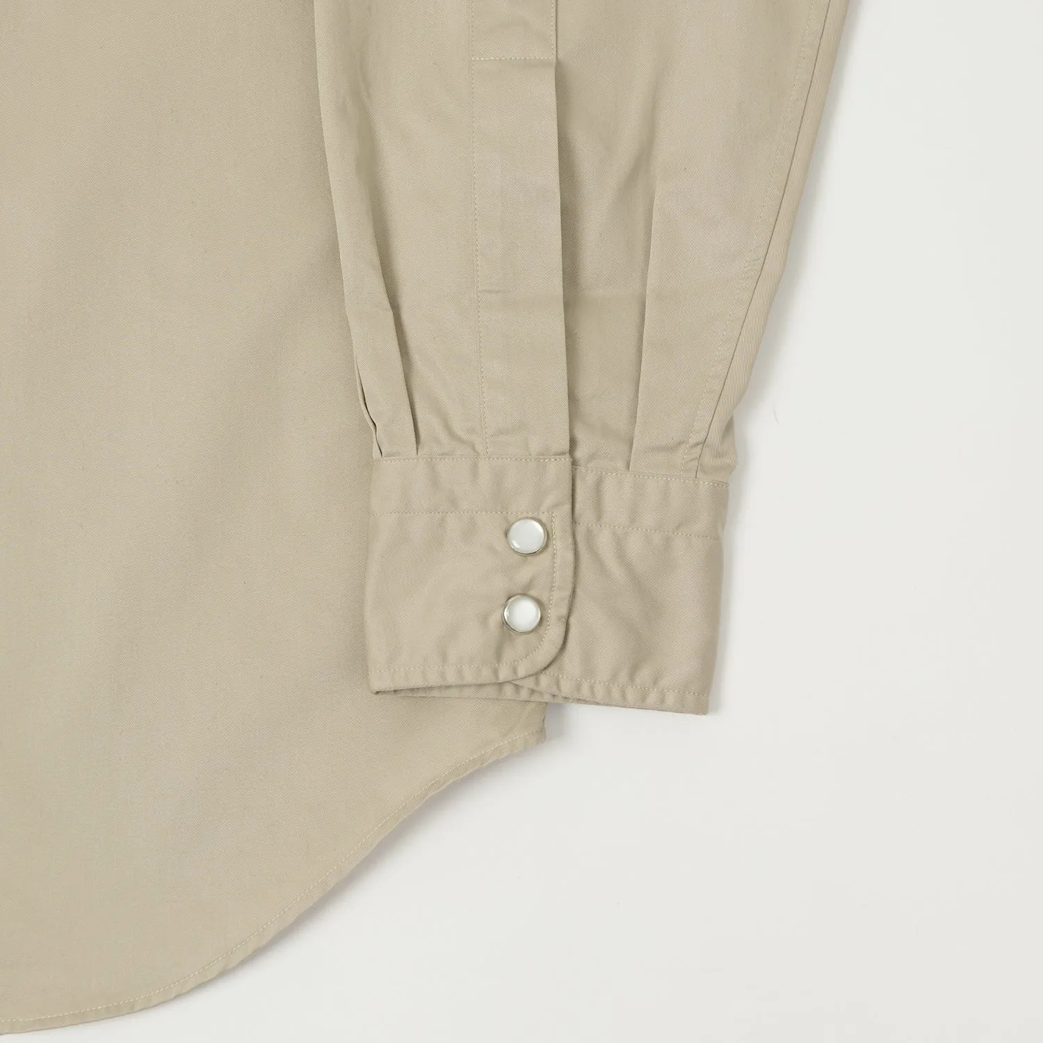 Chilly Weather Wear Casual Sophistication Shangri-La Heritage 'Gonzo' Gabardine Western Shirt - Beige