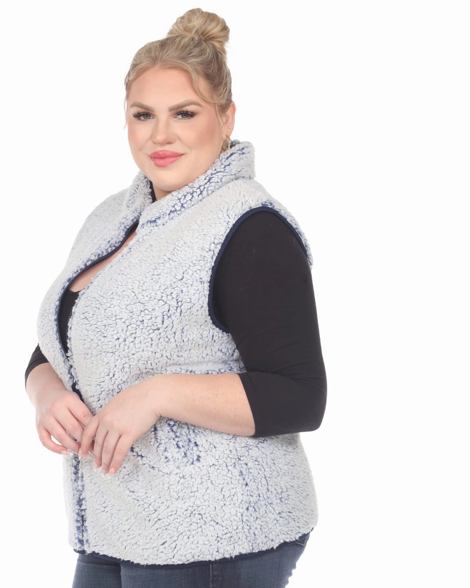 Zip up sherpa vest | Sheep Blue suitable for spring activities Cold Weather Wear