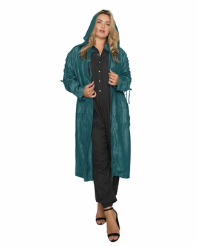 Harlow Hooded Long Anorak Jacket | Forest Green leggings Record