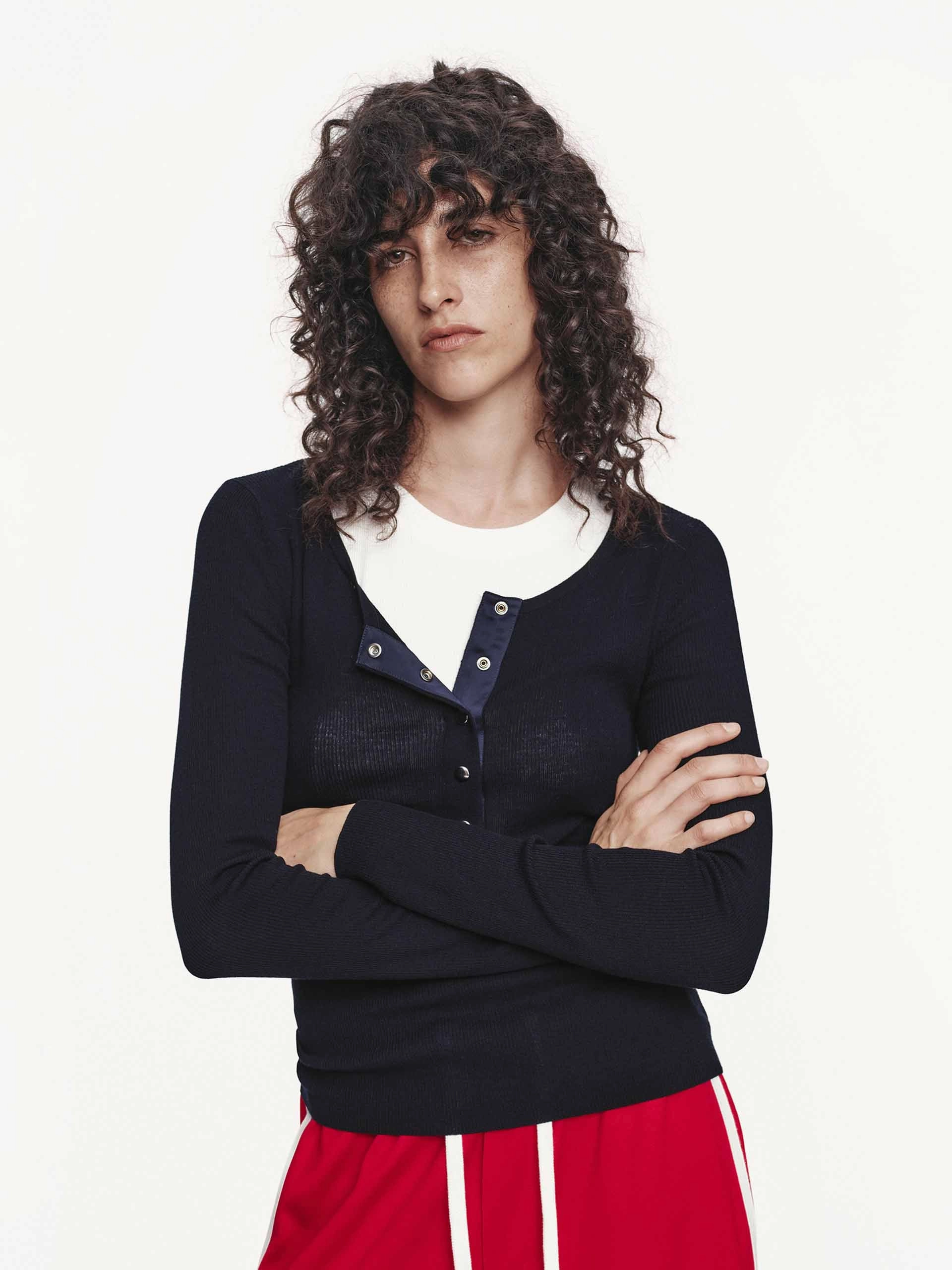 Comfy Look Active Fit Half Button Wool Sweater