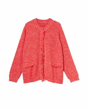 evening walk Sammi Fringed Jacket | Coral