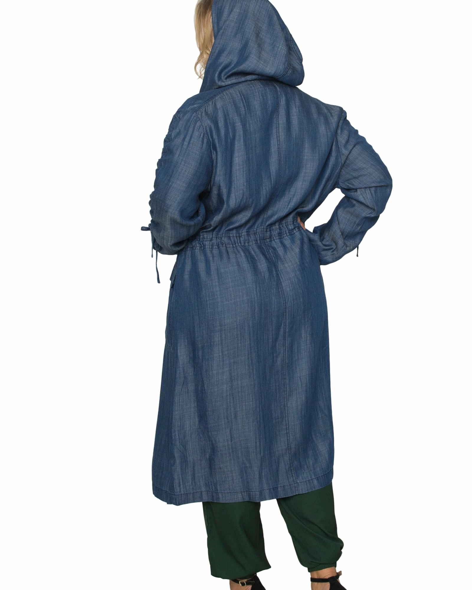 multi-color Aid Harlow Hooded Long Anorak Jacket | Dark Indigo