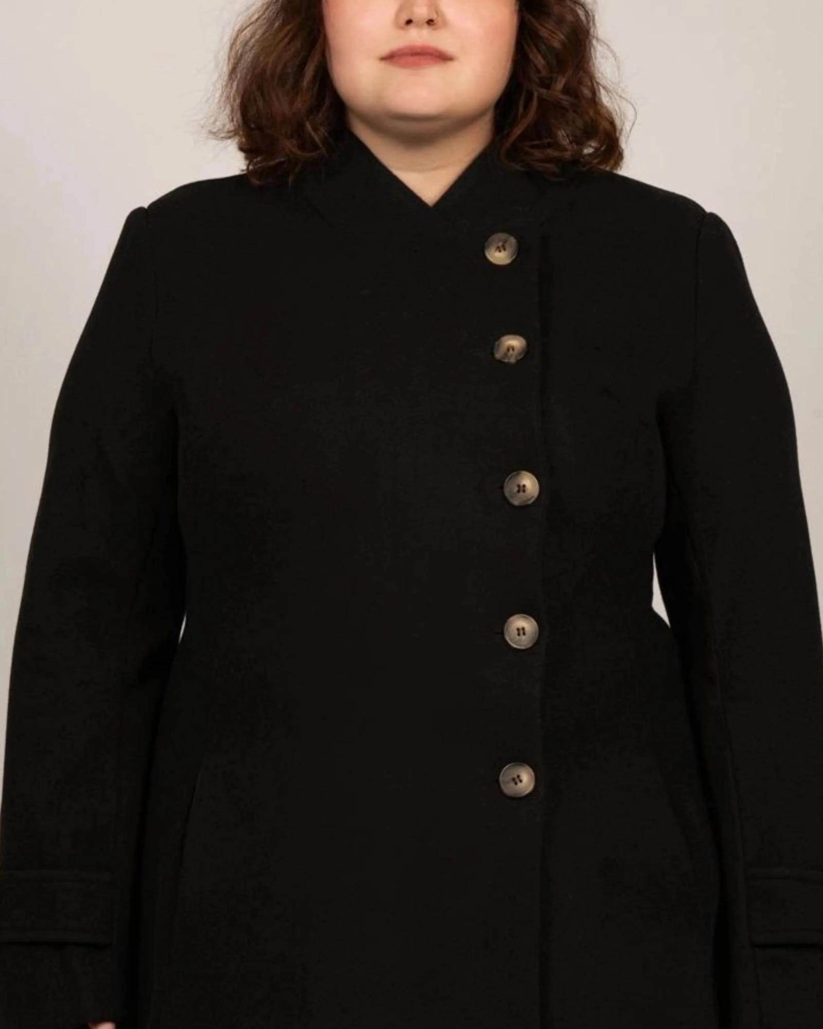 Chilly Days Thermal wear Harper Retro Flared Coat Side Buttons | Black