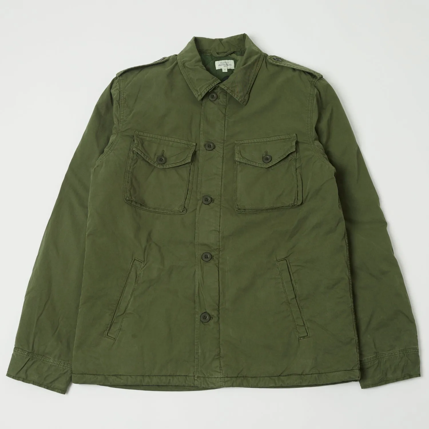 Shrink resistant Bomber Cut Hartford 'Jonah' Military Workers Jacket - Army Green