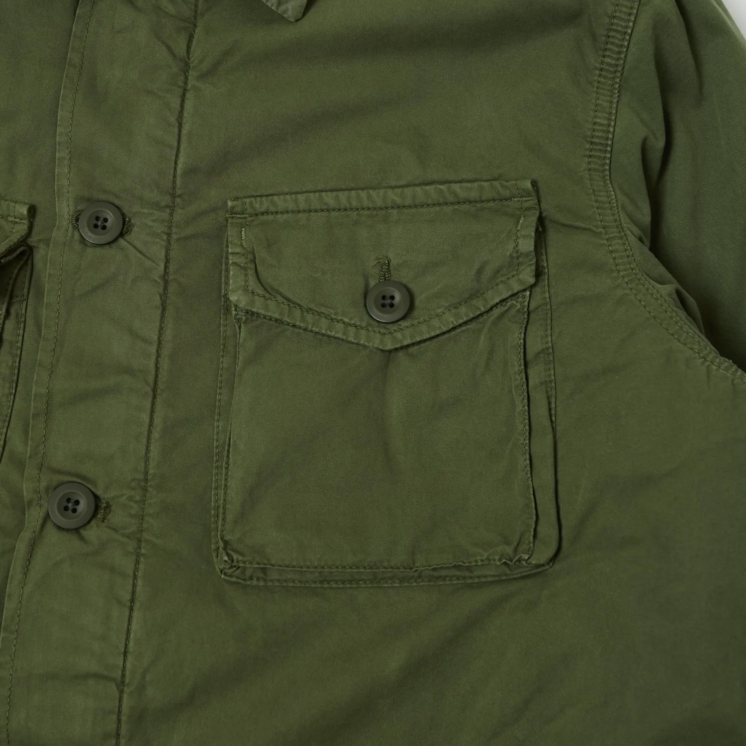 Vegan Safe Single Buttons Hartford 'Jonah' Military Workers Jacket - Army Green