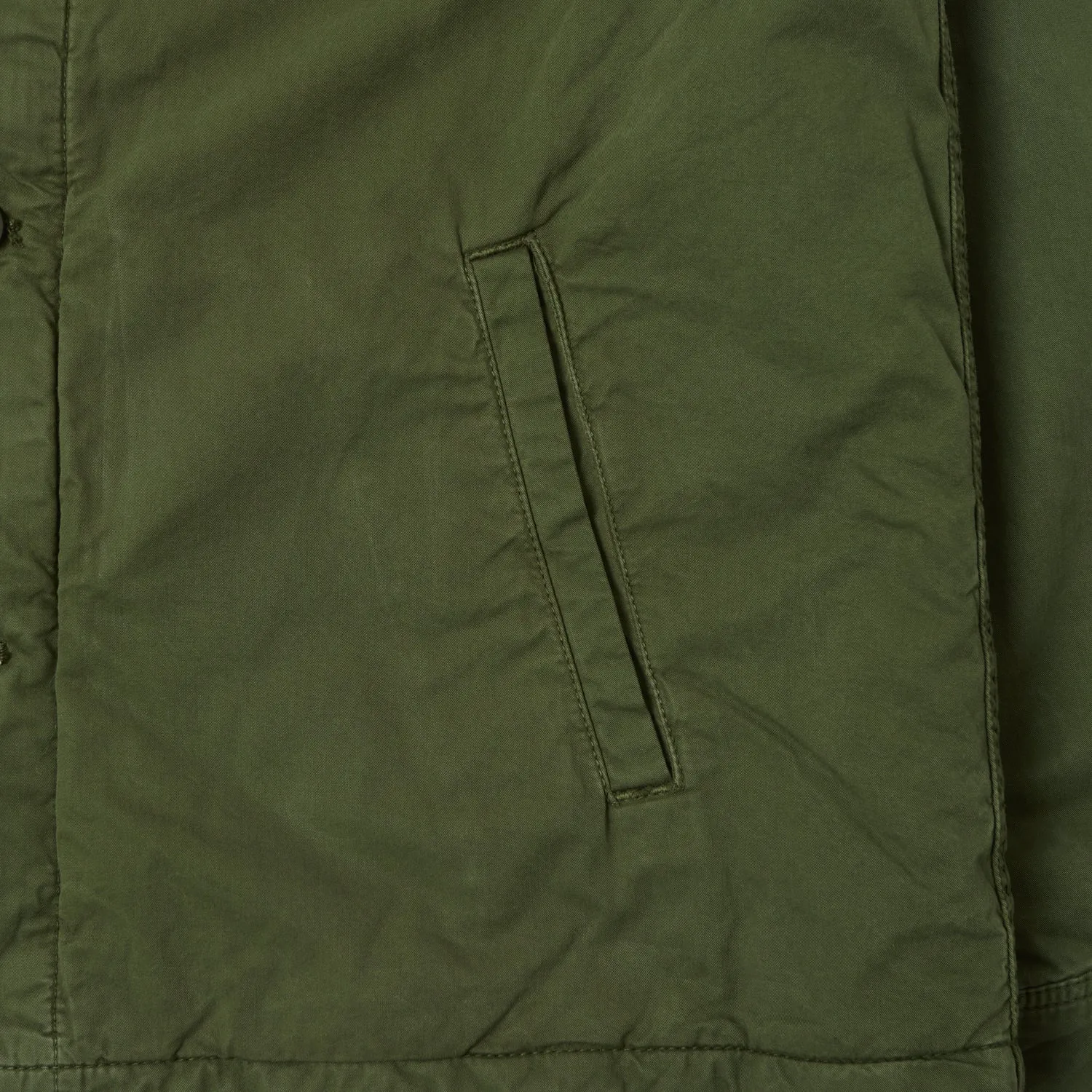 Hartford 'Jonah' Military Workers Jacket - Army Green ReflectiveTrimDetails BondedZipperGuards