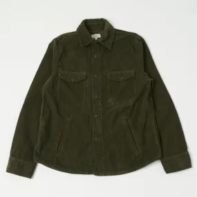 Hartford 'Joyce' Corduroy Work Shirt - Army Lightweight Comfort Minimalist Look