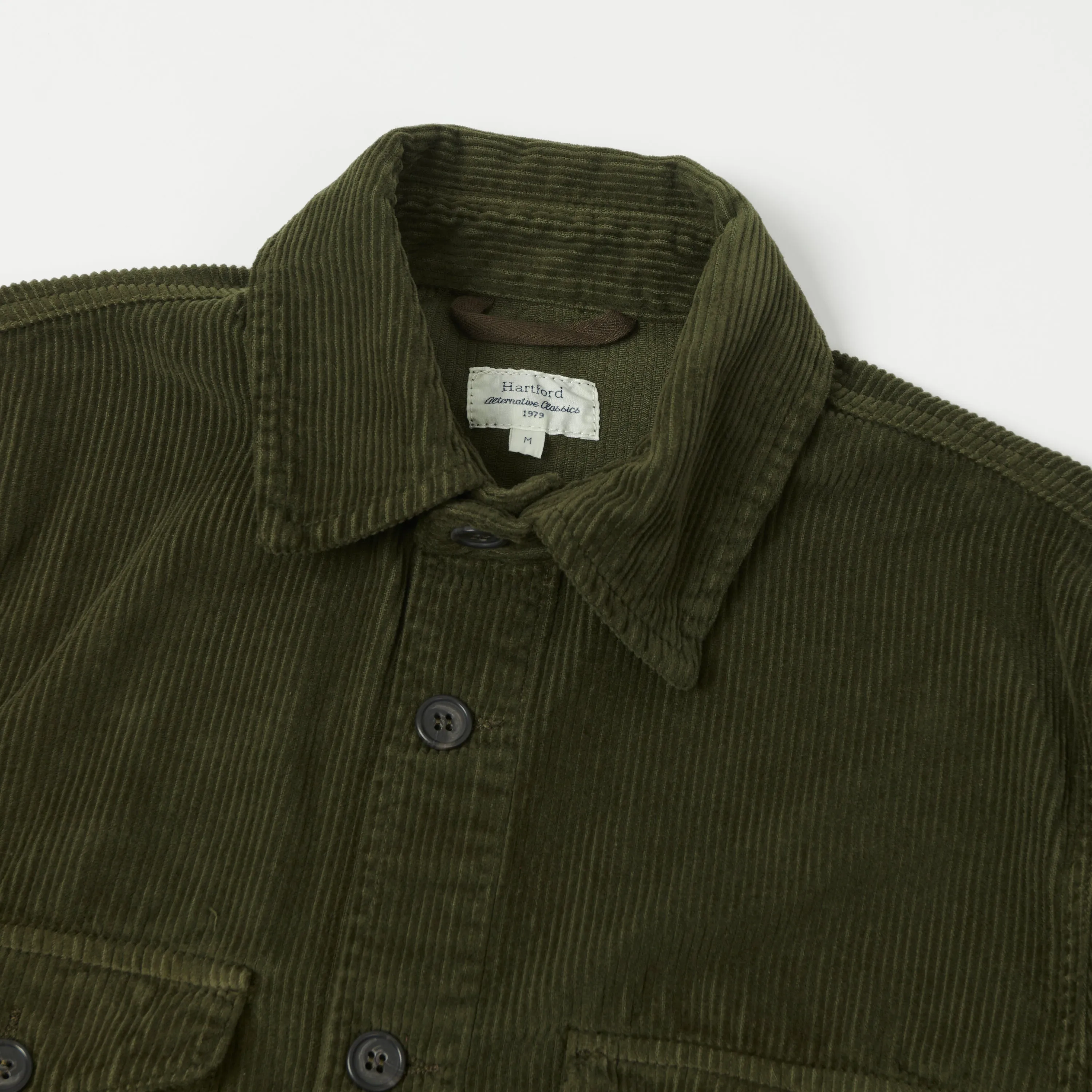 Hartford 'Joyce' Corduroy Work Shirt - Army elegant design