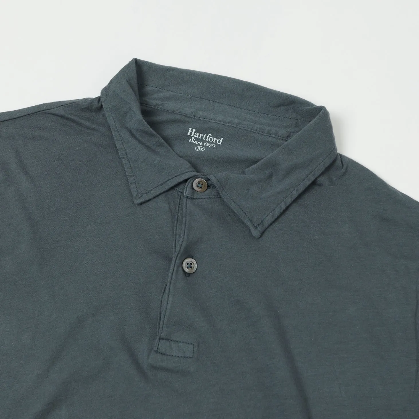 Hartford  Lightweight Jersey Polo Shirt - Thunder Luxe Layer Flexible Ribbed Collar