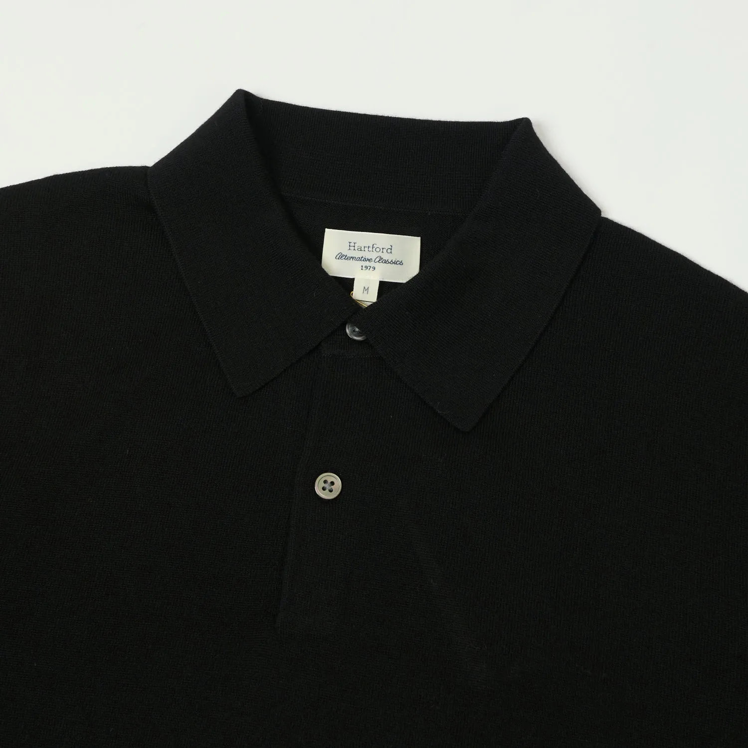 Elegant Layer Hartford Merino Wool Polo Shirt - Black