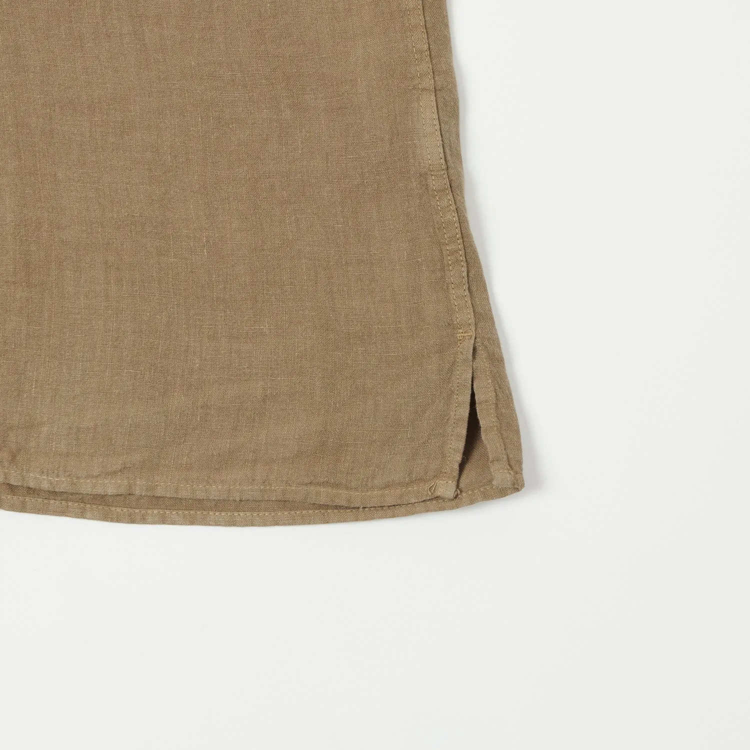 Hartford 'Palm' Camp Collar Linen Shirt - Cigar Comfort-First Versatile Layering Piece