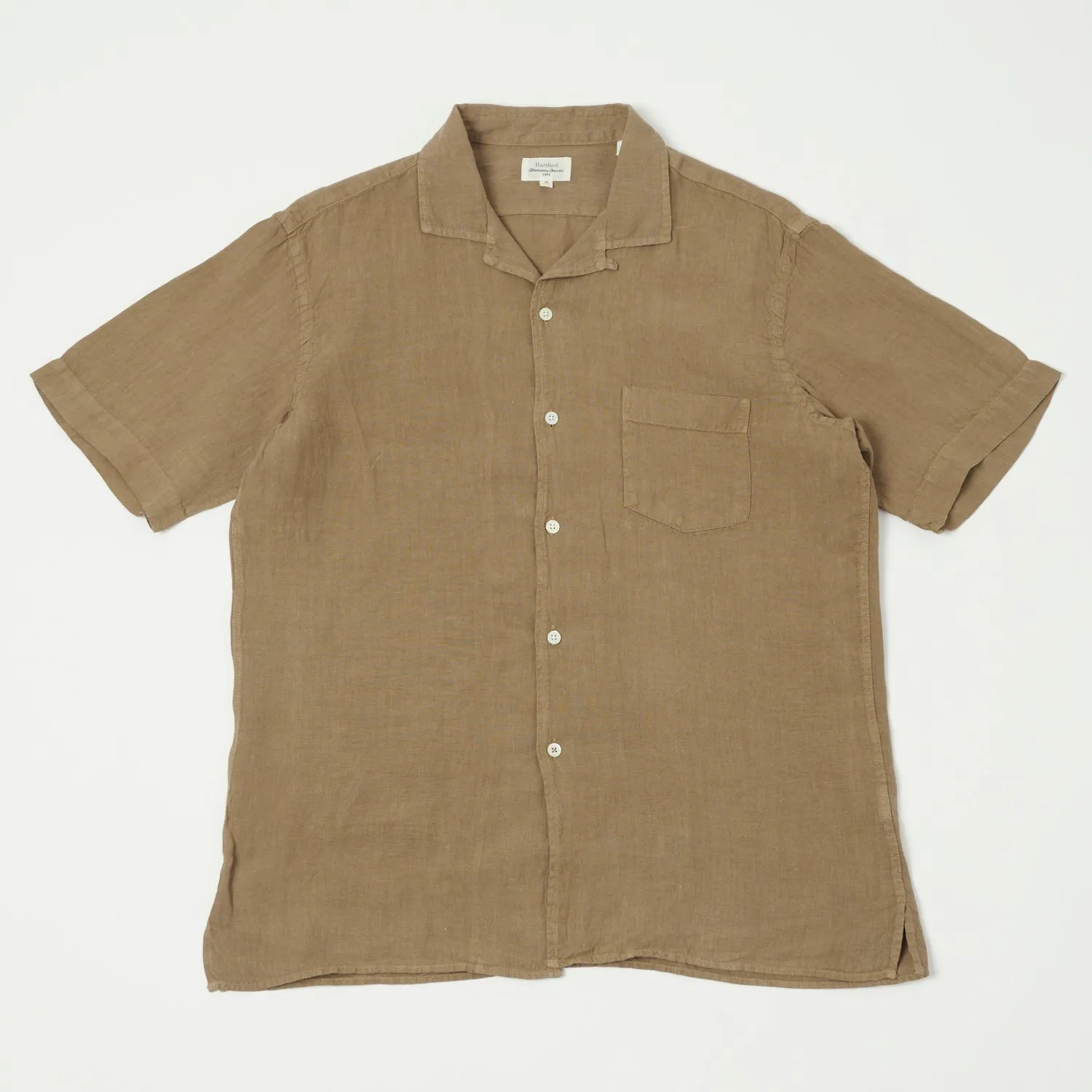 Hartford 'Palm' Camp Collar Linen Shirt - Cigar Friends Meetup Outerwear Companion