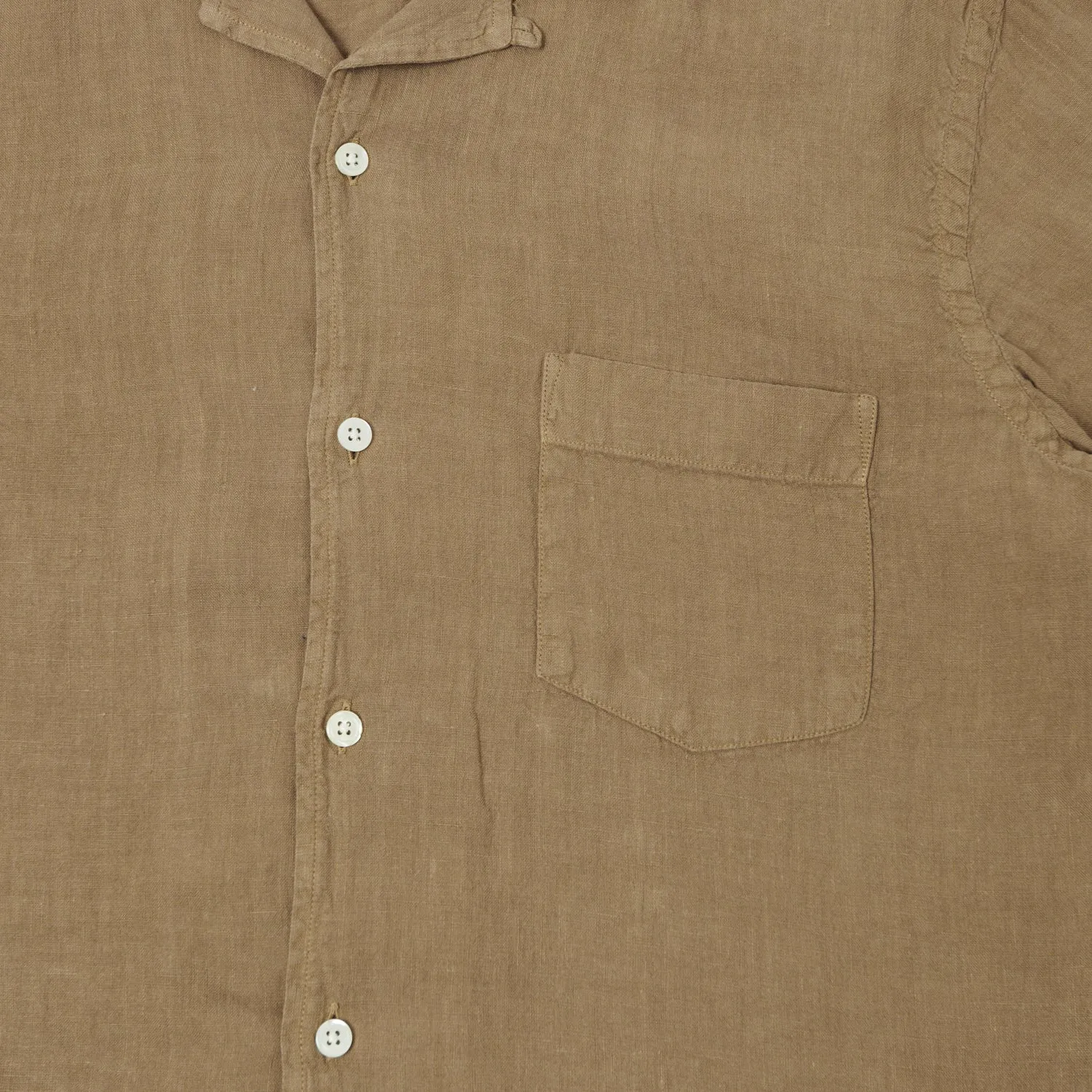 Casual Look Hartford 'Palm' Camp Collar Linen Shirt - Cigar