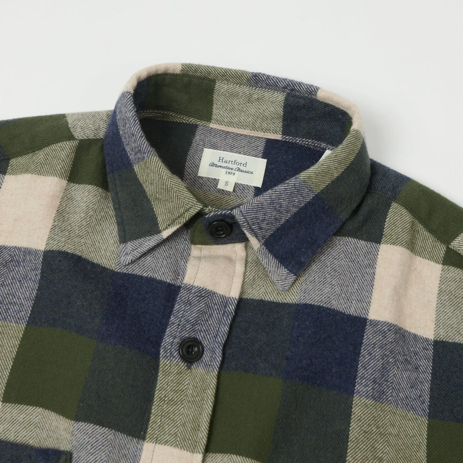 Hartford 'Percey' Check Shirt - Army Sustainable Design Active Fit