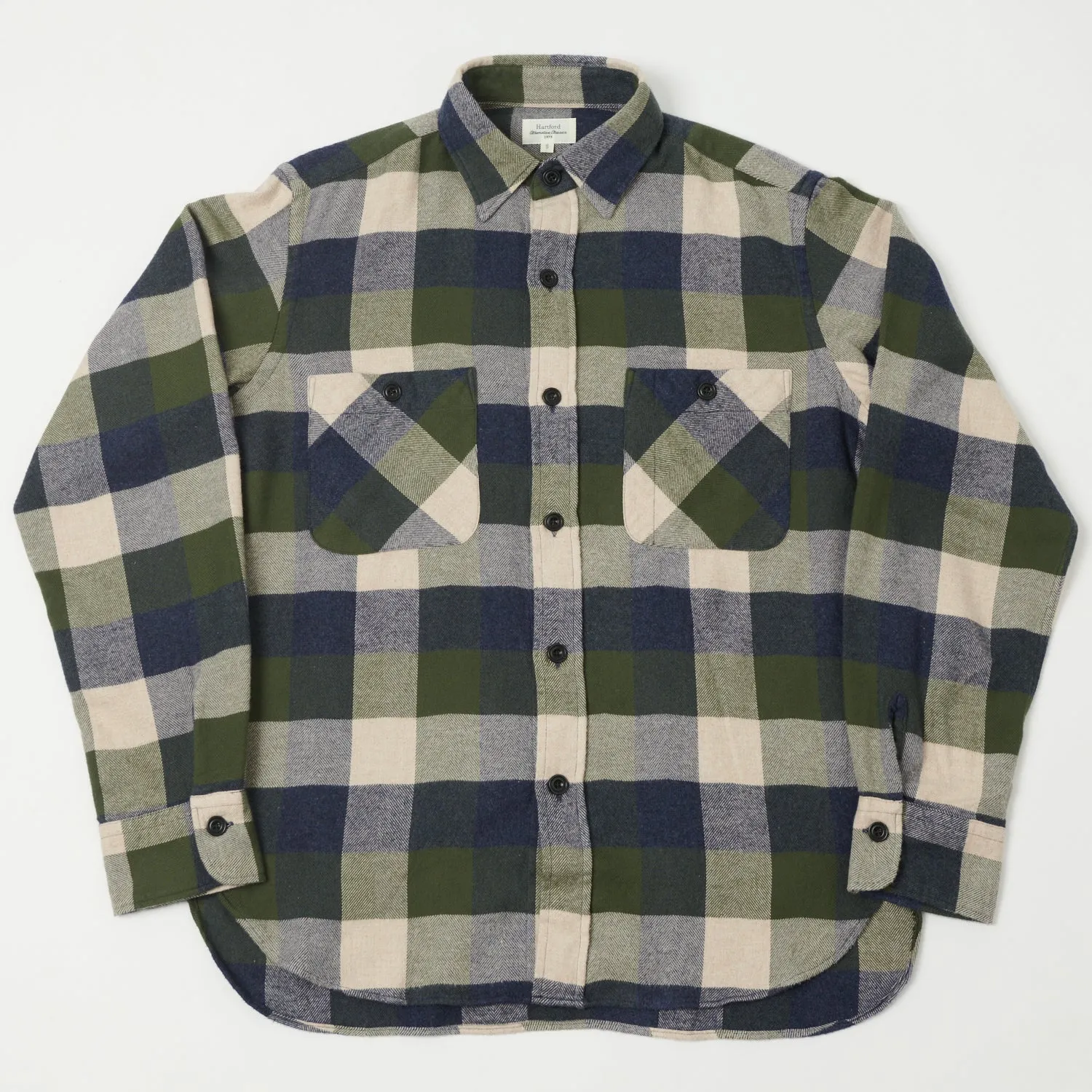 Hartford 'Percey' Check Shirt - Army Shimmer Effect Anniversary Special