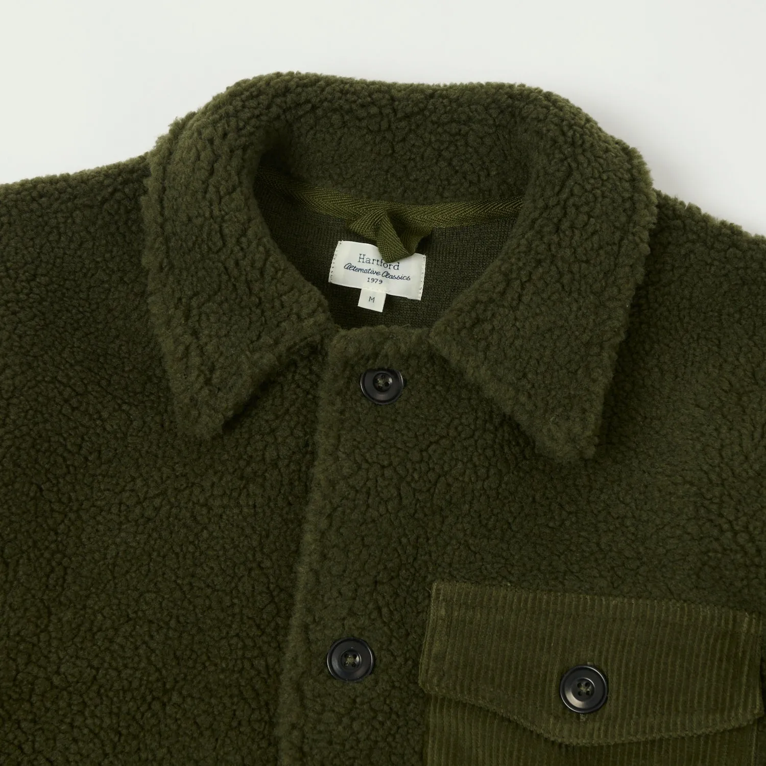 Eco Friendly Production Hartford 'Sherpa' Utility Fleece Jacket - Army