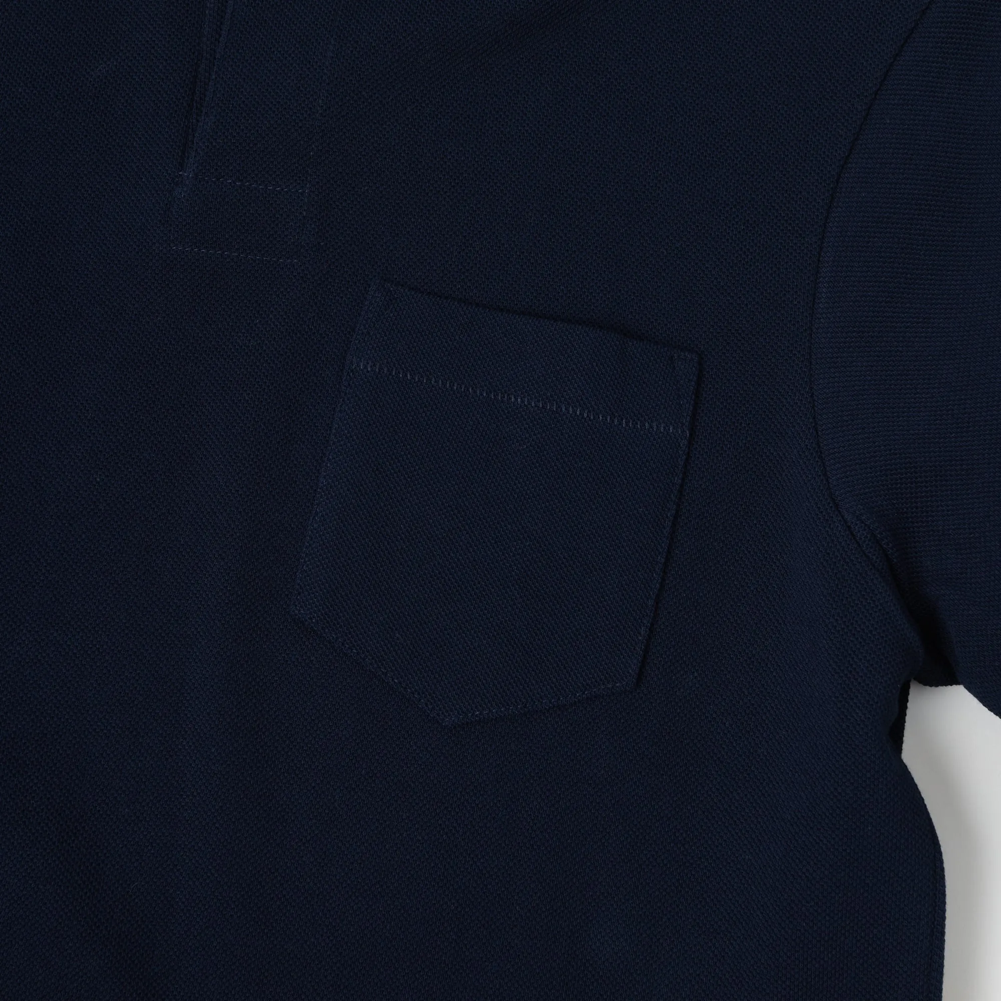 Stretch Fabric Construction Everyday Fashion Merz b. Schwanen 2PKPL Pocket Polo Shirt - Ink Blue