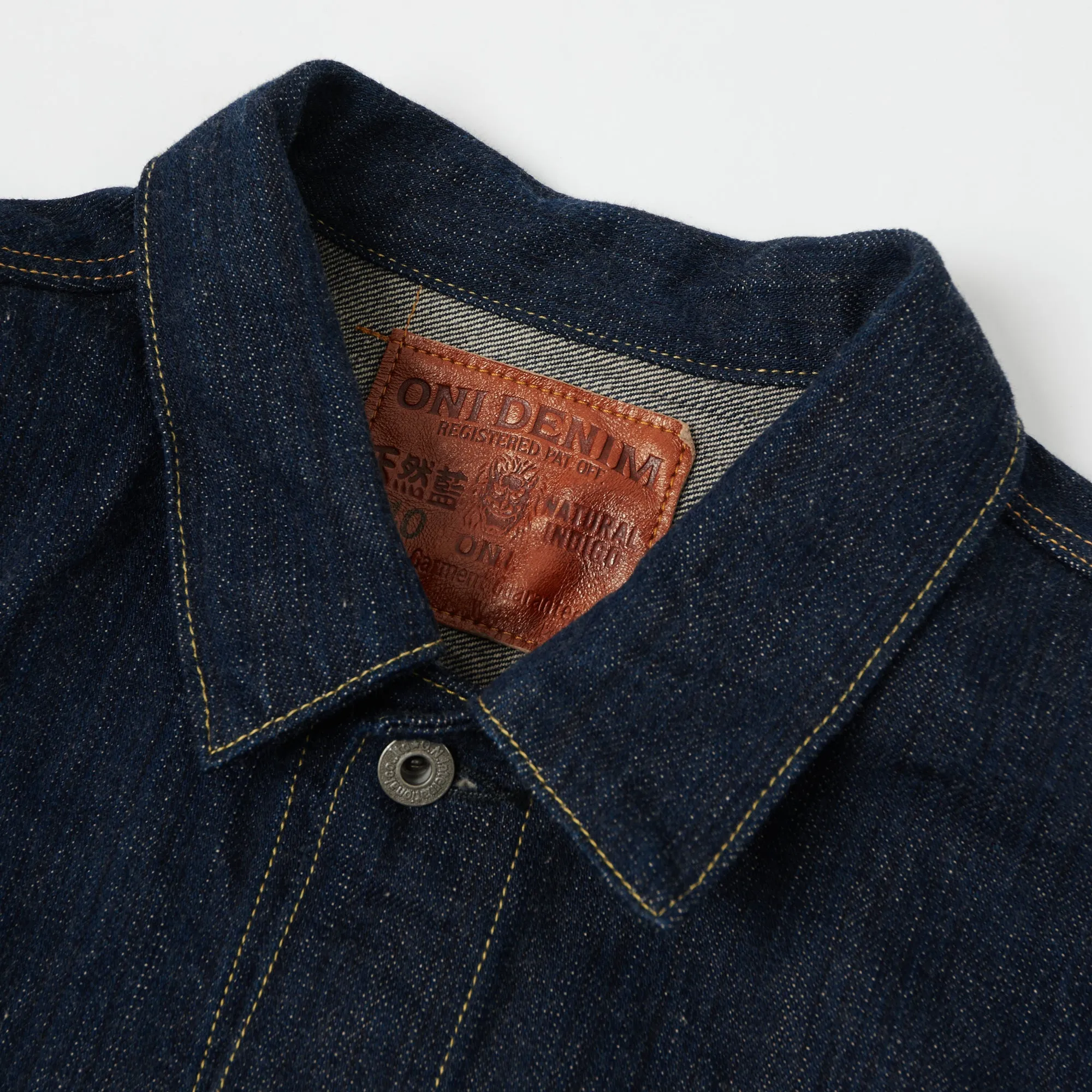ONI Denim 02506P-SHM 'Kiwami' Semi Hand Made 16oz Type II Denim Jacket - Rinsed Non Irritating Collar