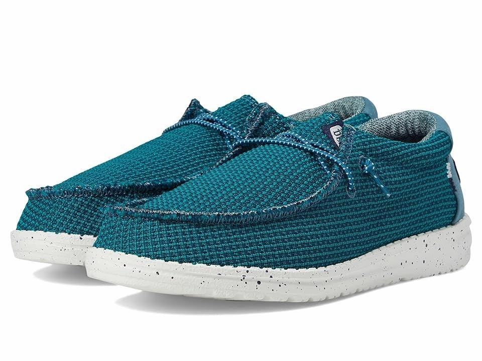 Recycled Synthetic Upper Club Meet Hey Dude Wally Sport Mesh 40431-435 Kids Teal Slip-On Comfort Shoes JOBB980