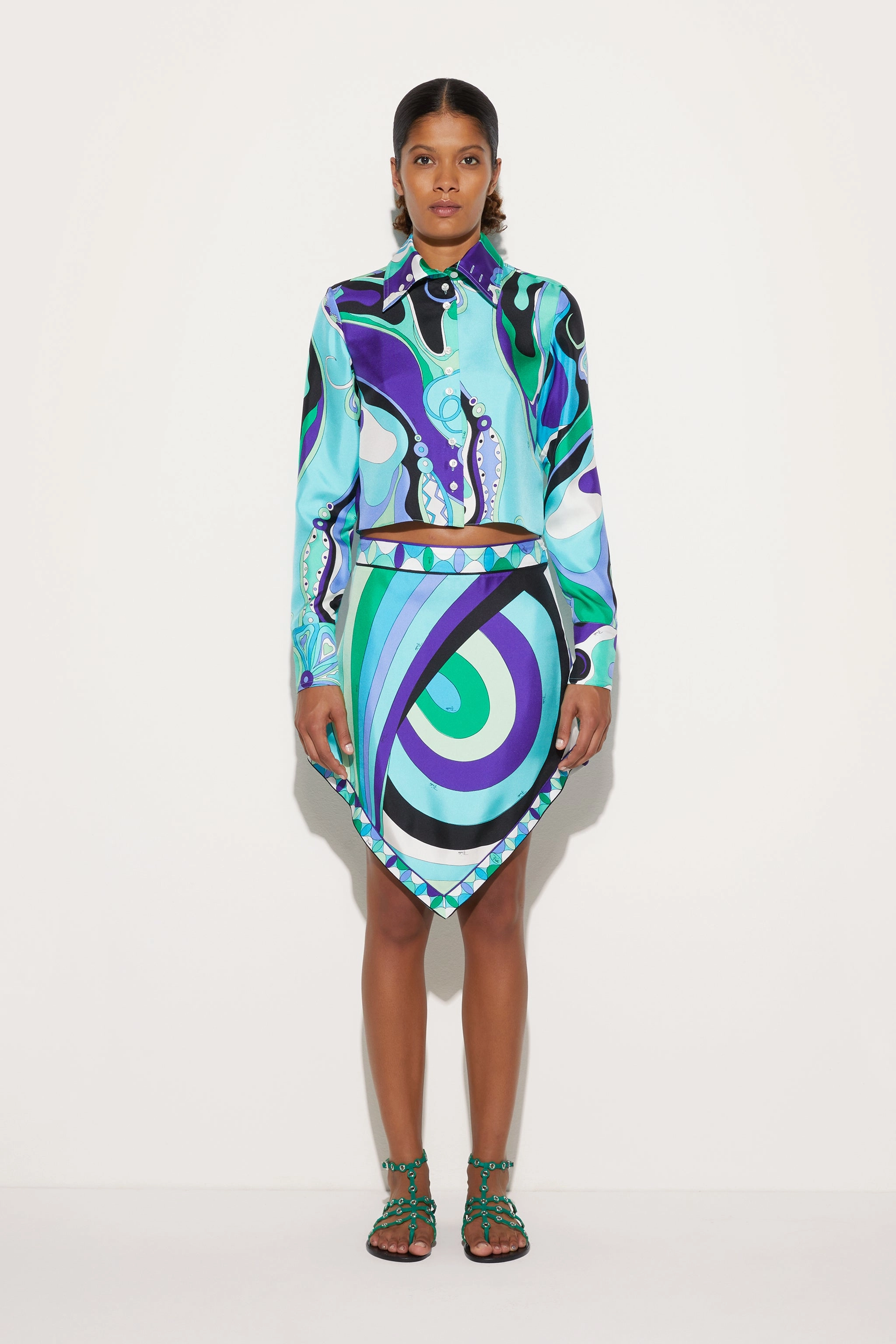 Iride Print Silk Twill Skirt Limited Quantity Clean Aesthetic