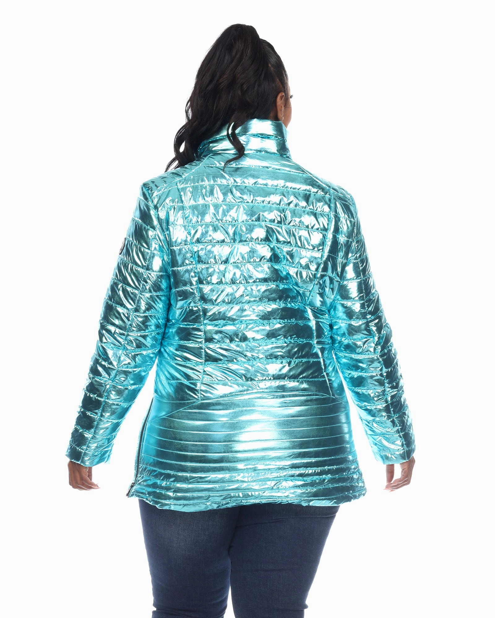 Metallic Puffer Coat | Mint Anti Slip Shoulder Pads Compact Storage