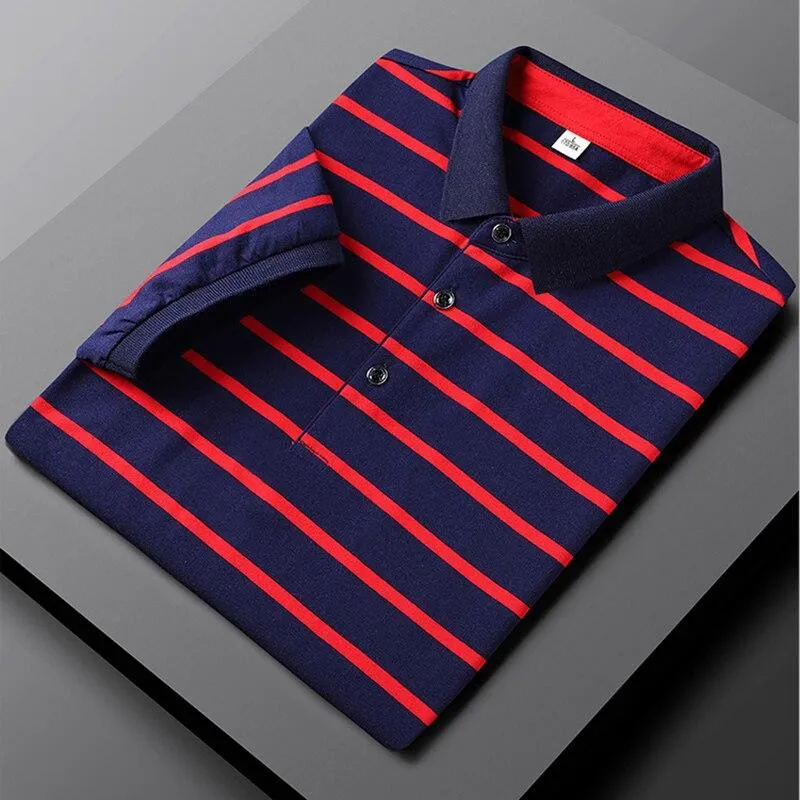 Vibrant Style West Louis? Slim Fit Striped Polo Shirt