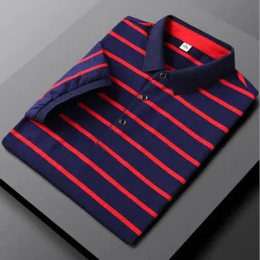 Vibrant Style West Louis? Slim Fit Striped Polo Shirt