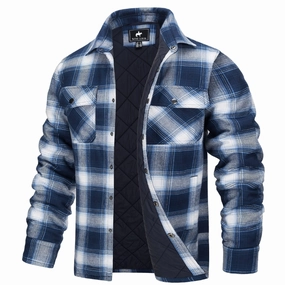 West Louis? Autumn Cotton Quilted Lined Flannel Shirt Jacket Rugged Outerwear Revolutionize