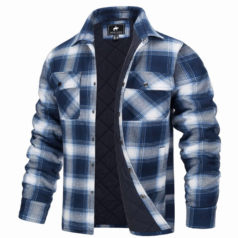 West Louis? Autumn Cotton Quilted Lined Flannel Shirt Jacket Rugged Outerwear Revolutionize