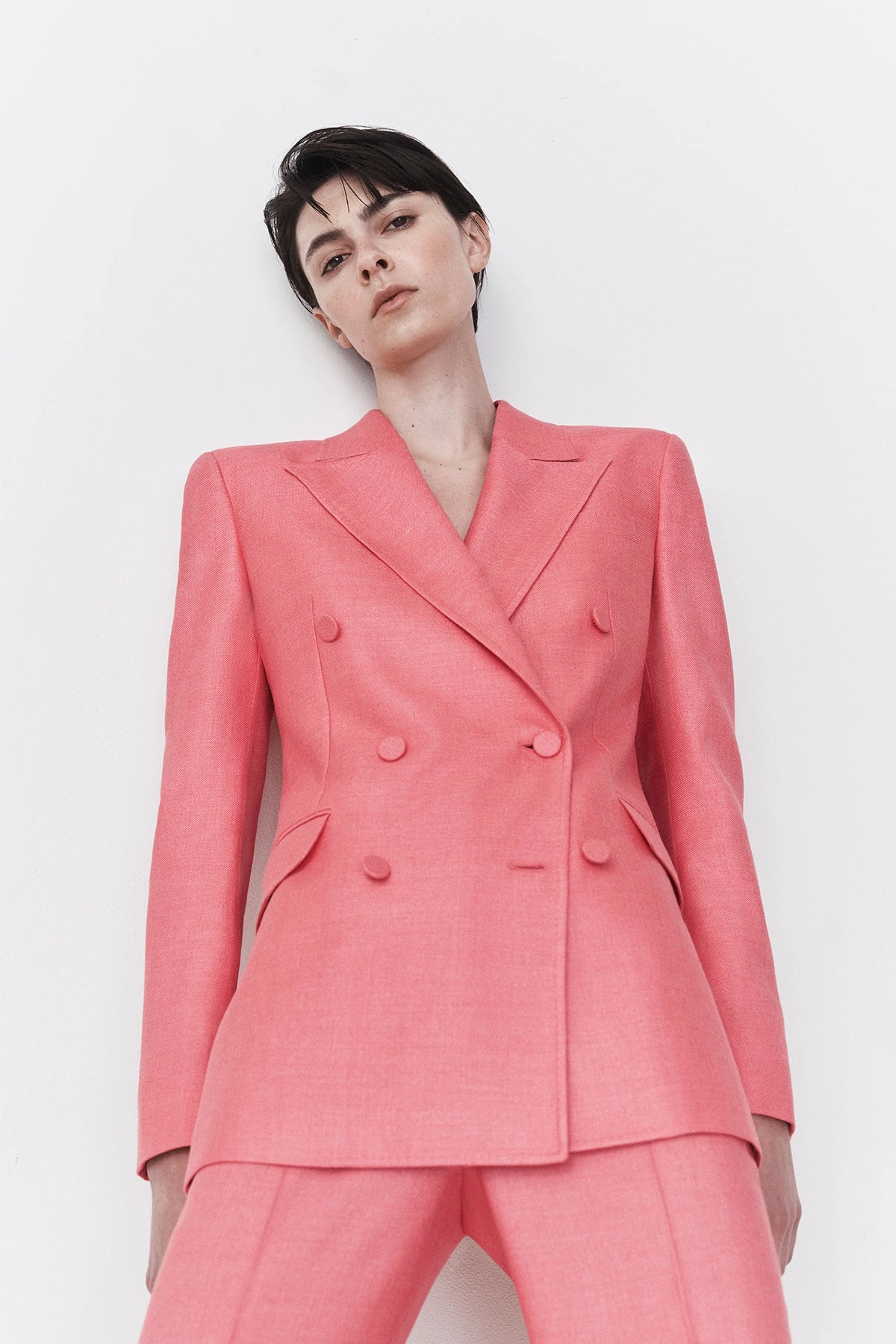 business wardrobe Chic Tailored Design Gavin Blazer in Watermelon Silk Virgin Wool