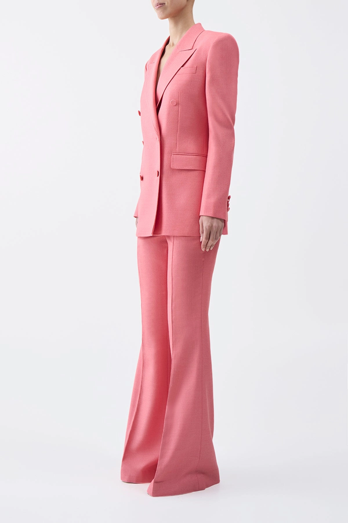 Flattering Business Wear Gavin Blazer in Watermelon Silk Virgin Wool