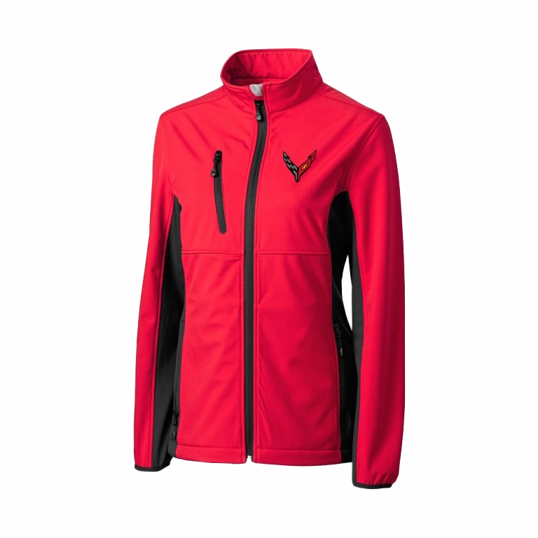 Corvette C8 Women's Stretch Softshell Jacket Waterproof Zippers