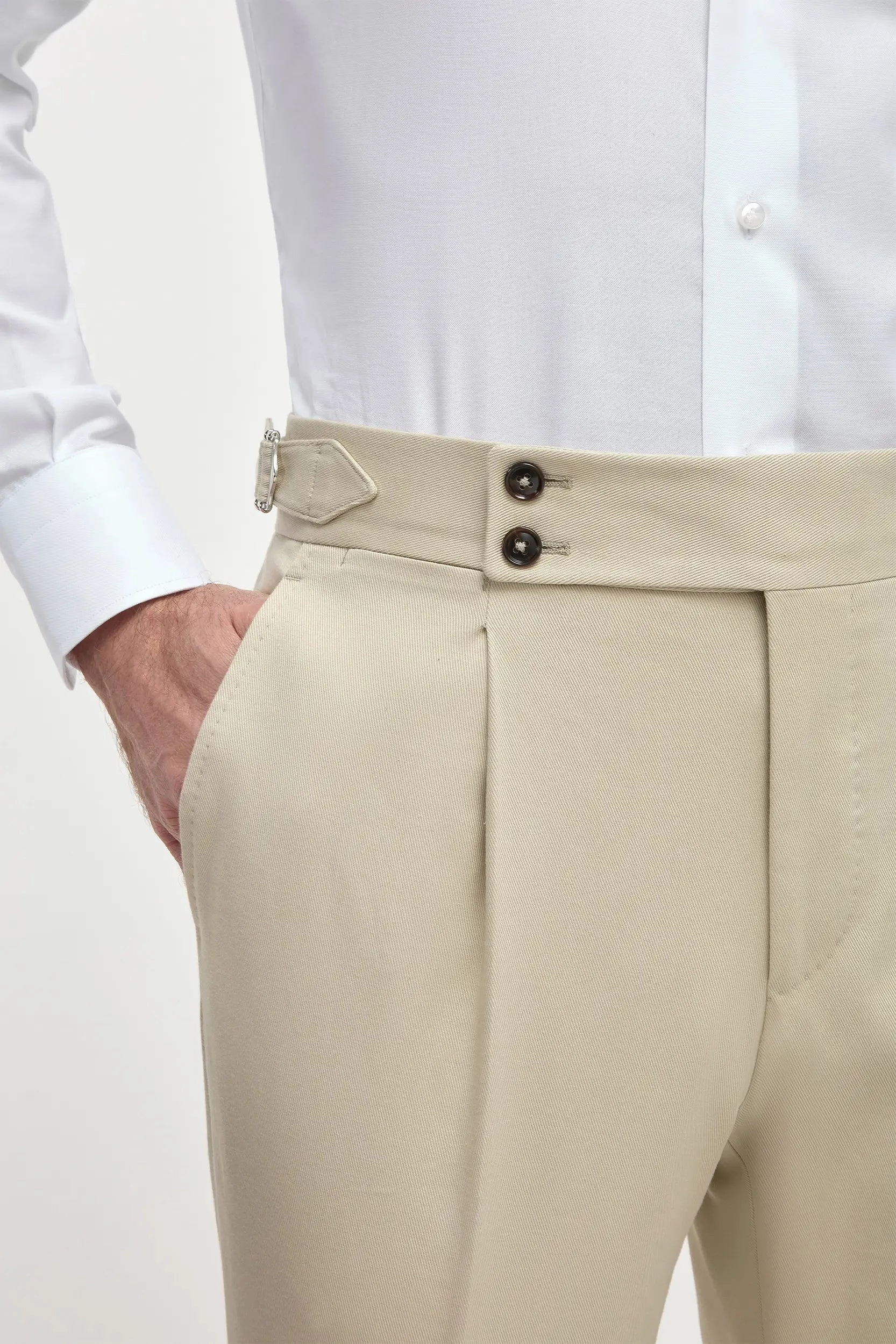 Multipurpose Design Beige cotton Soragna trousers - Made in Italy