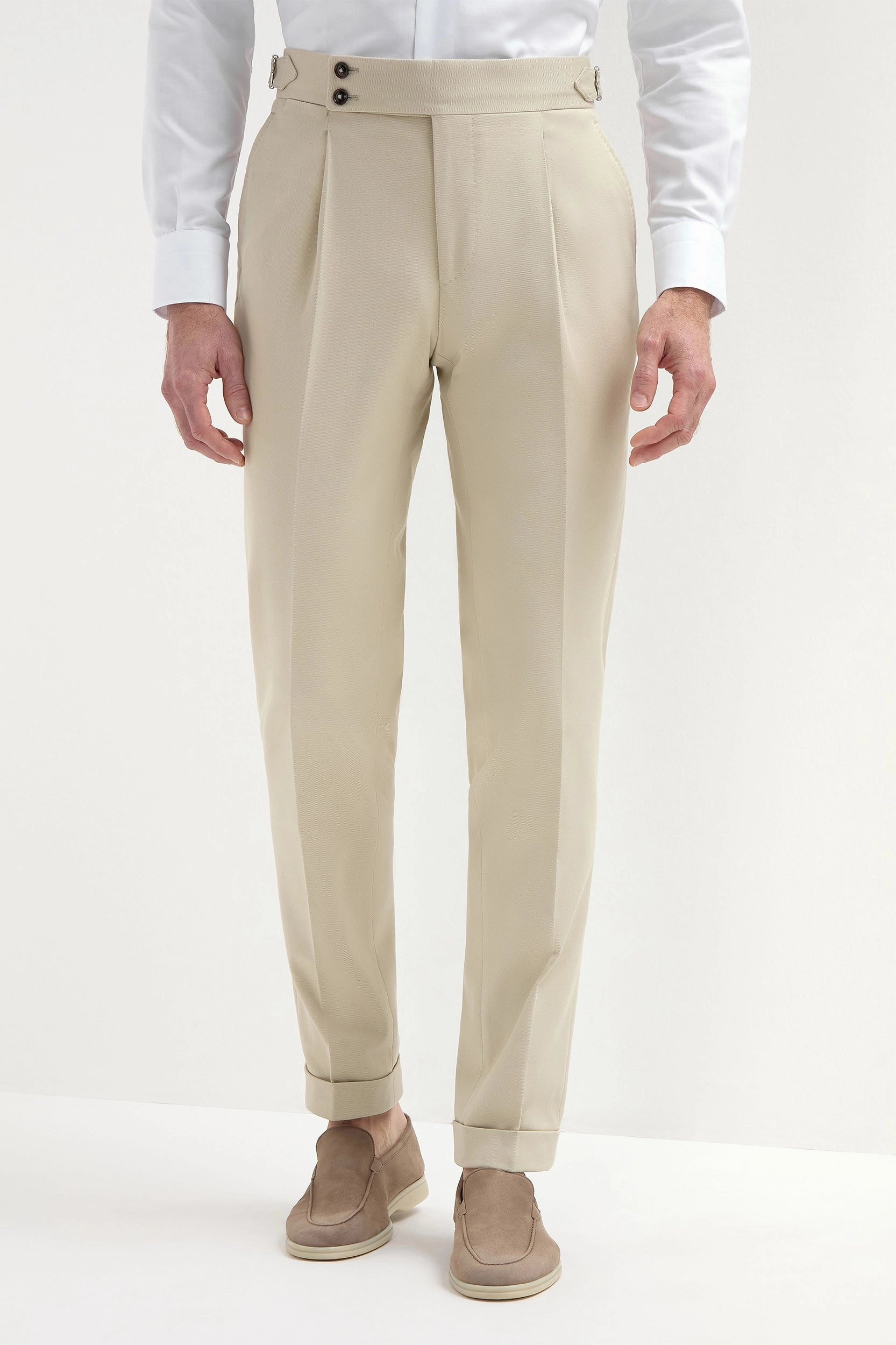 Beige cotton Soragna trousers - Made in Italy Breathable mesh lining Abrasion Resistant Material