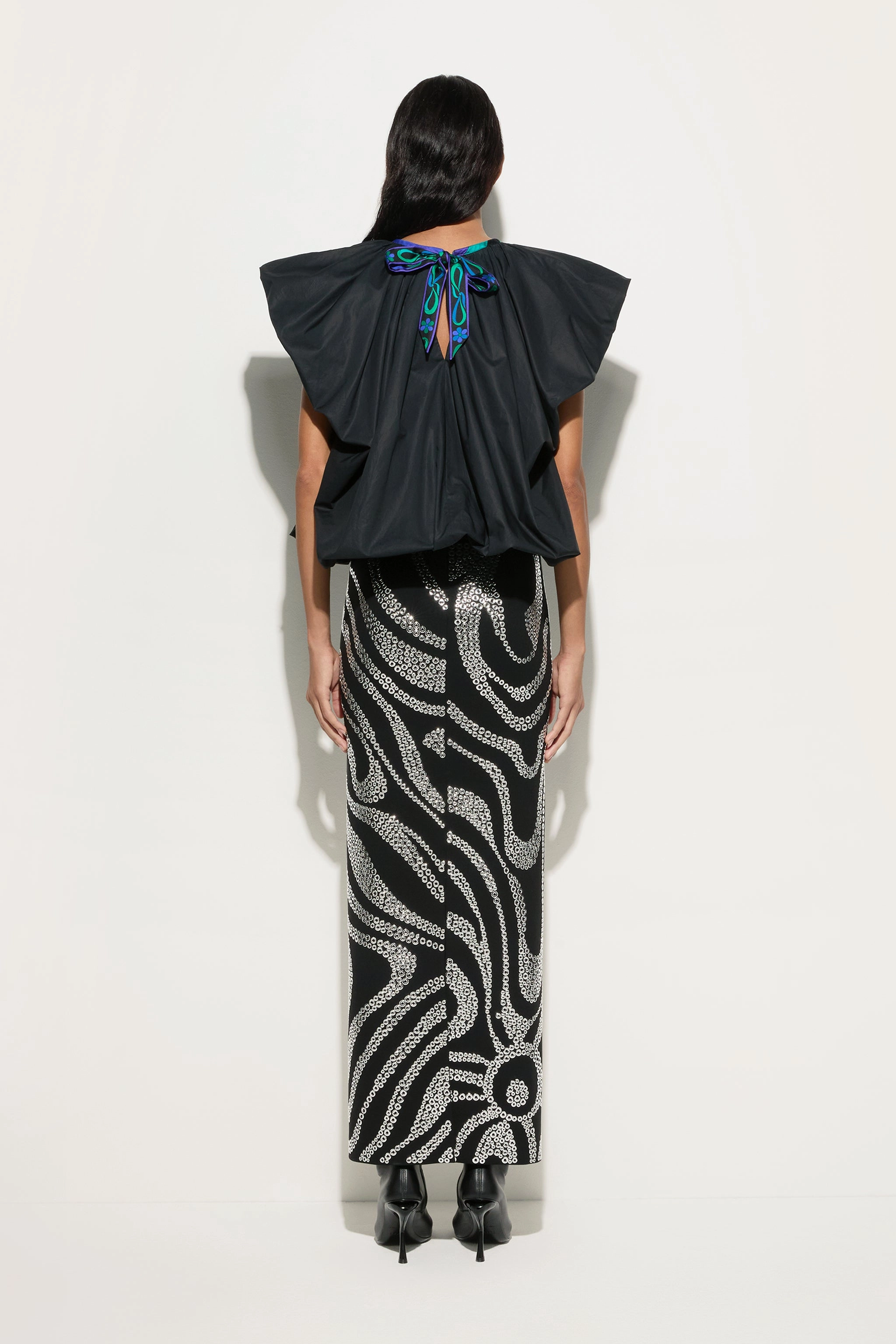 High Waist Embroidered Skirt Lightweight Lining