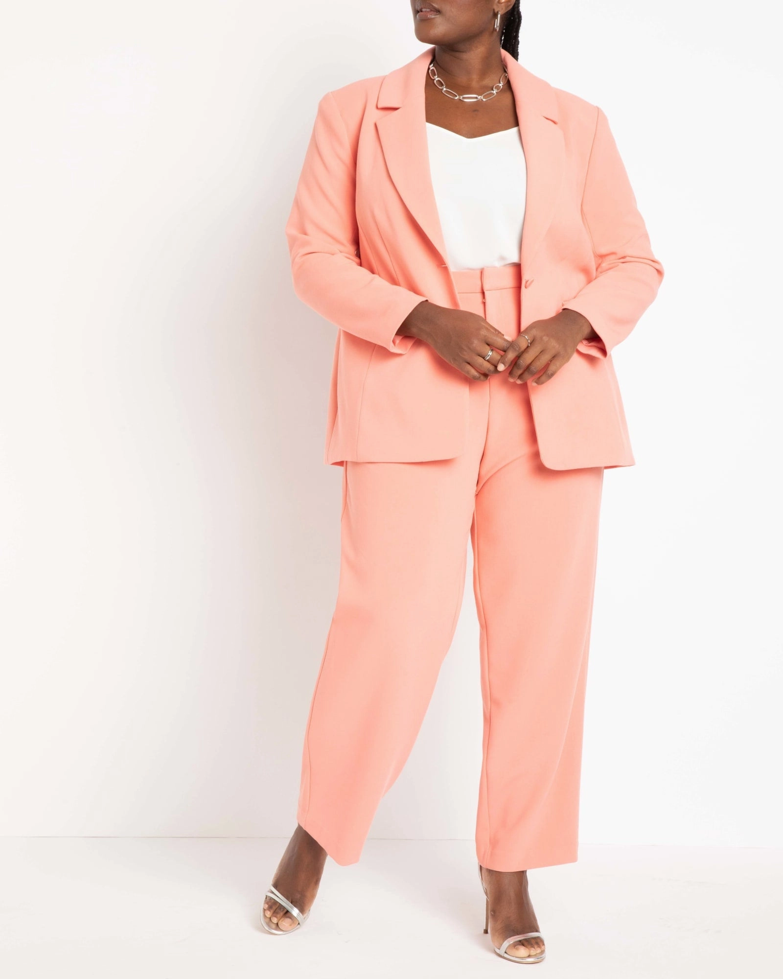 Fashion Comfort Standard Longline Blazer | Salmon