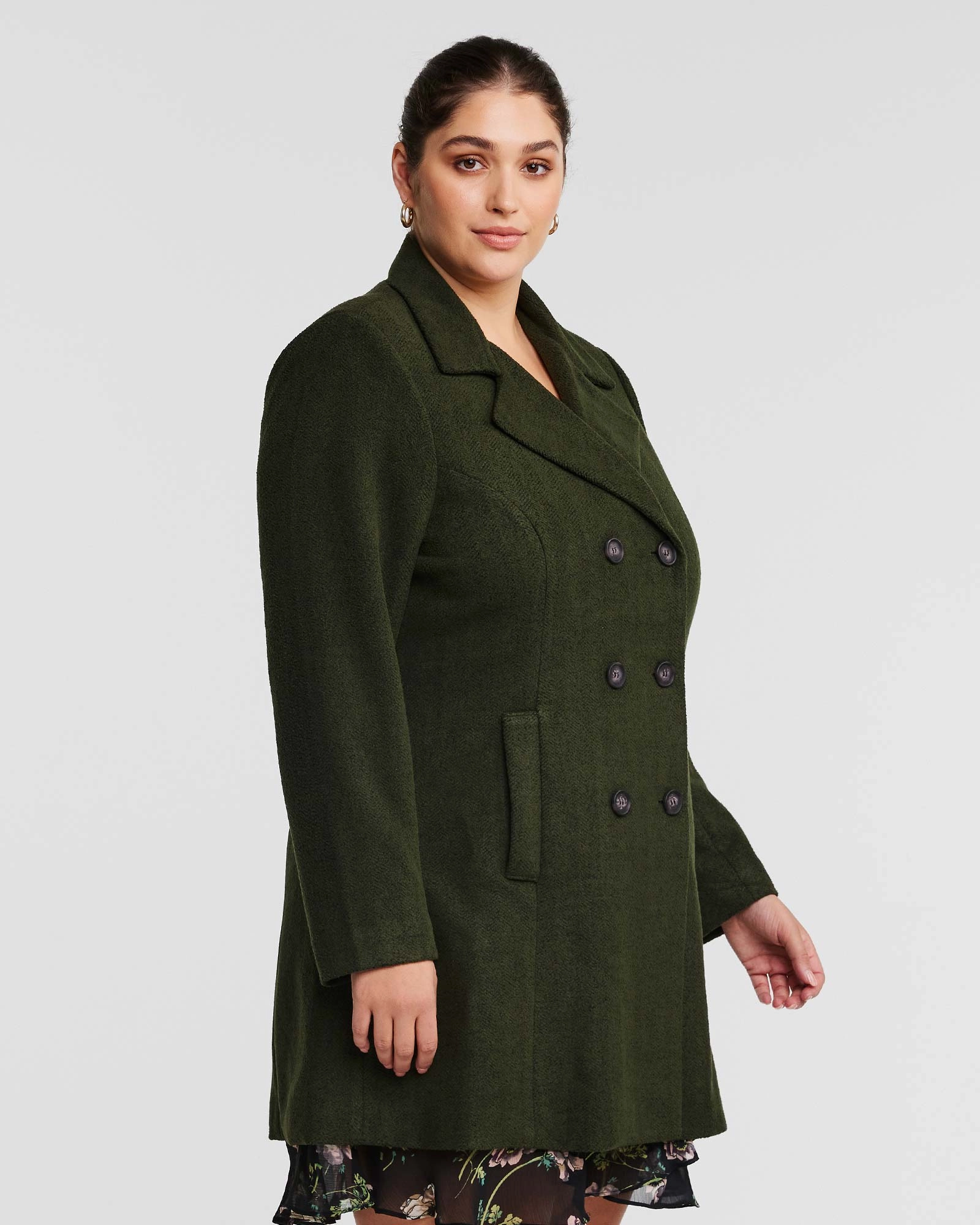 Hidden Zipper Closure Homeland Coat | OLIVE