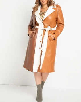 Hazel Faux Leather Trench | Horse   Pristine   Caramel Cafe Hiking Jacket Water resistant coating