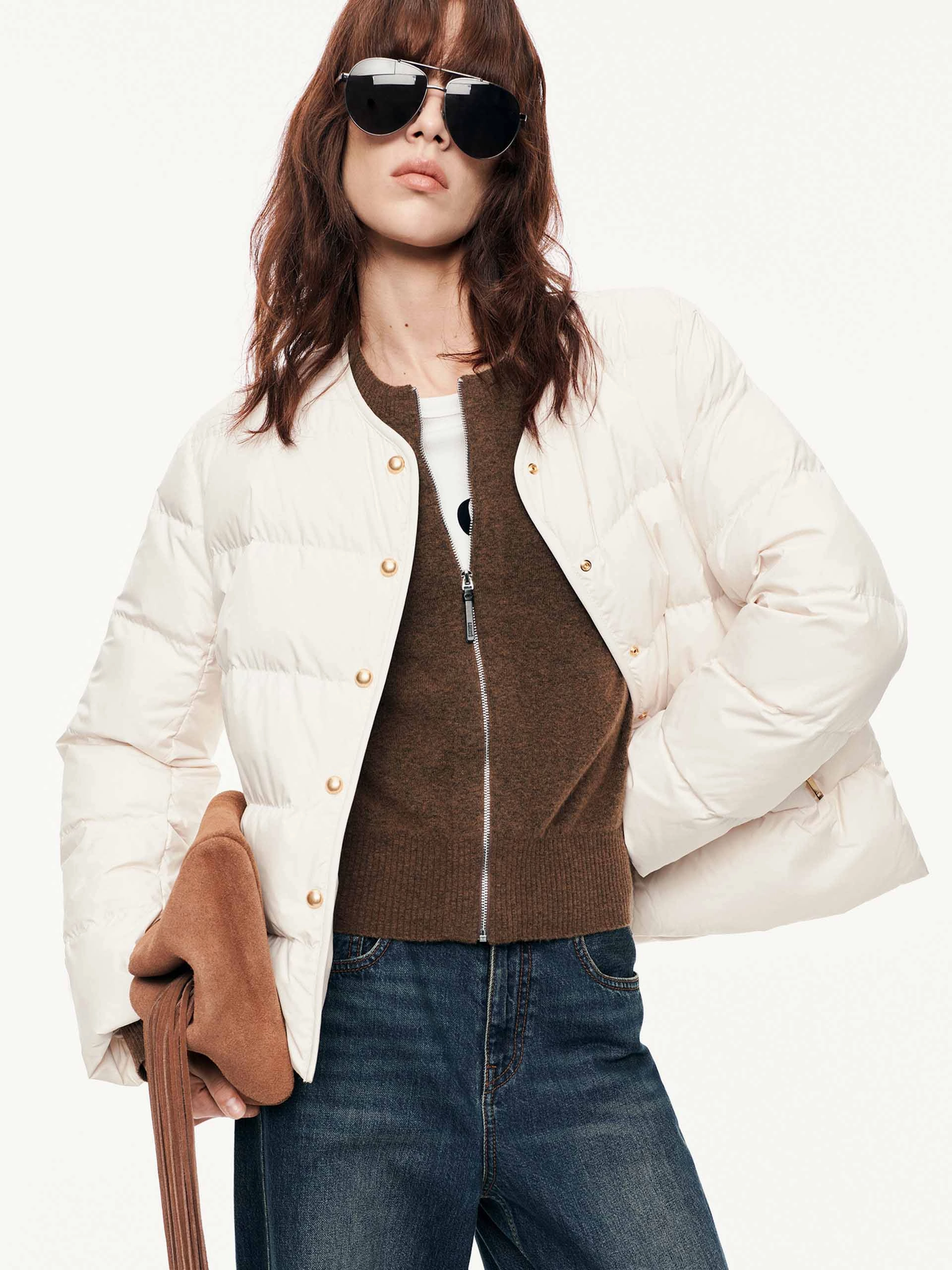 Stretchable Cuffs Hooded Layered Down Jacket