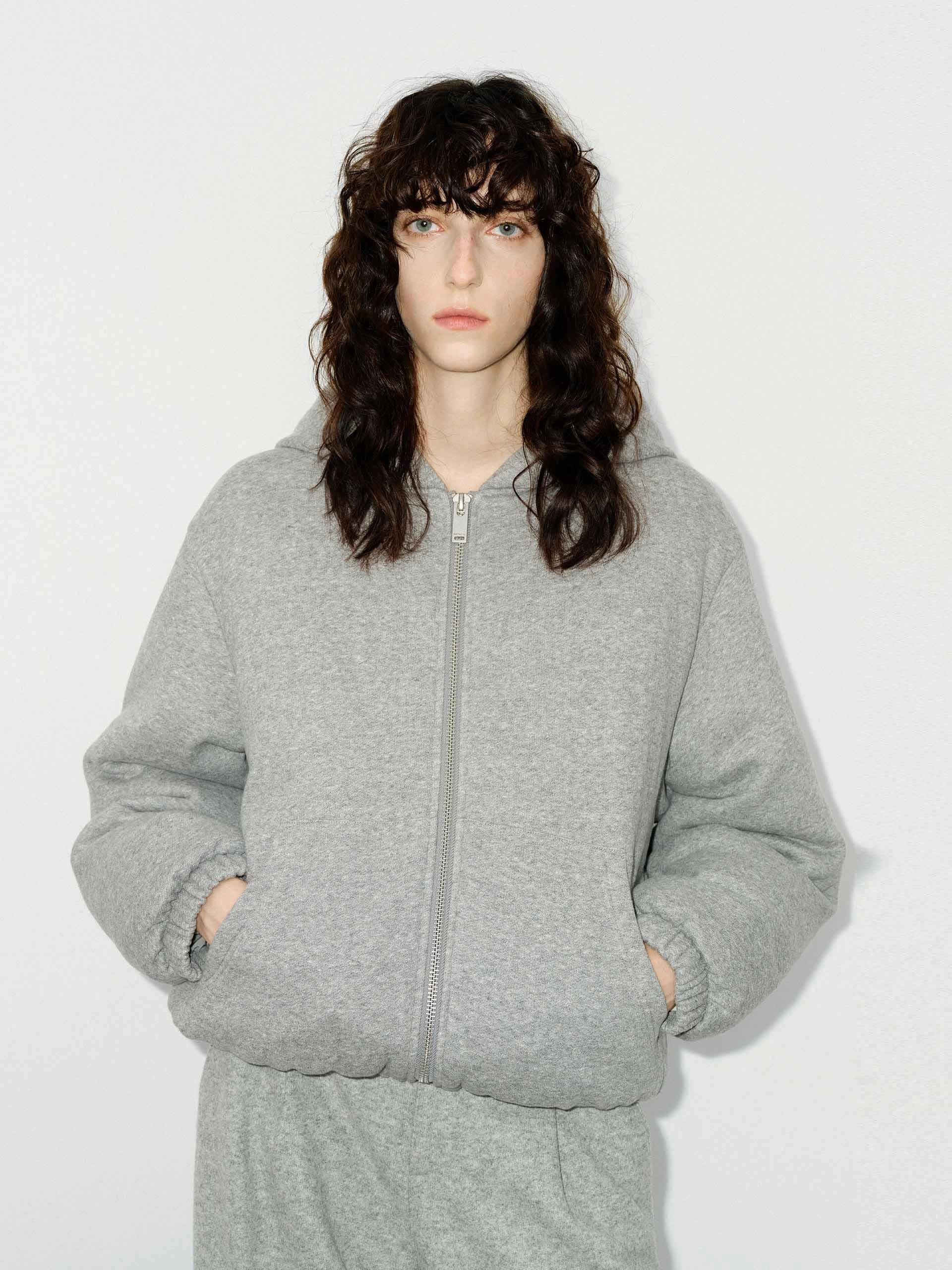 Hooded Quilted Down Jacket Classic Ribbed Cuffs