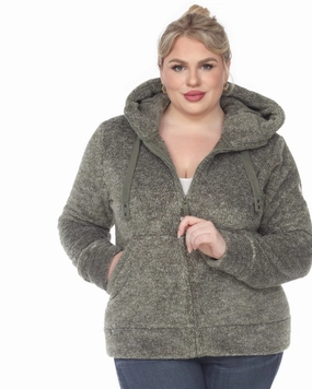 Layer Focused library Hooded Sherpa Jacket | Olive