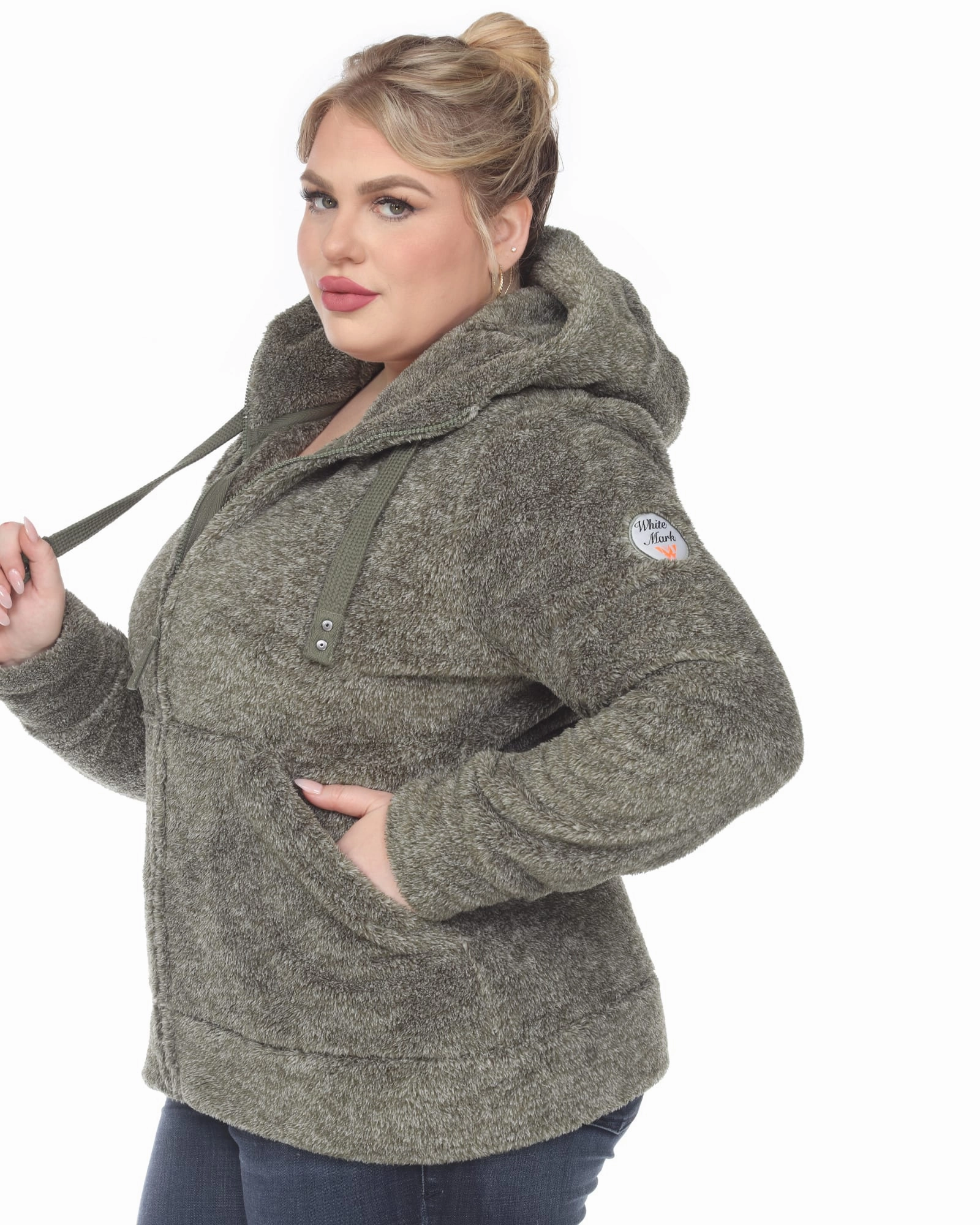 Work Layer Hooded Sherpa Jacket | Olive